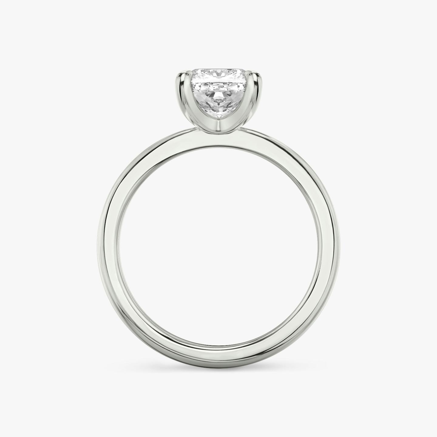 The Tapered Classic | Pavé Cushion | Platinum | Band: Plain | Diamond orientation: vertical | Carat weight: See full inventory