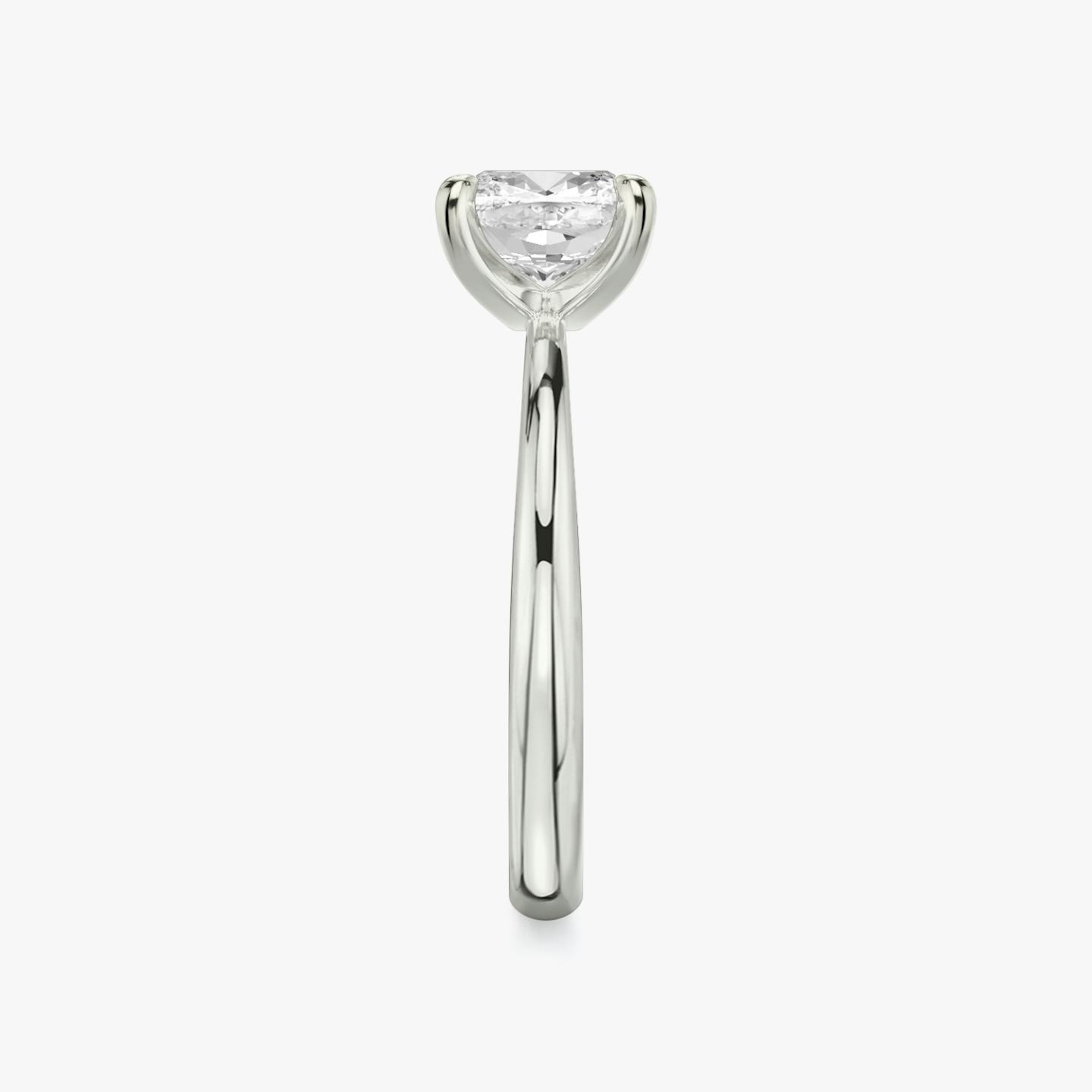 The Tapered Classic | Pavé Cushion | Platinum | Band: Plain | Diamond orientation: vertical | Carat weight: See full inventory