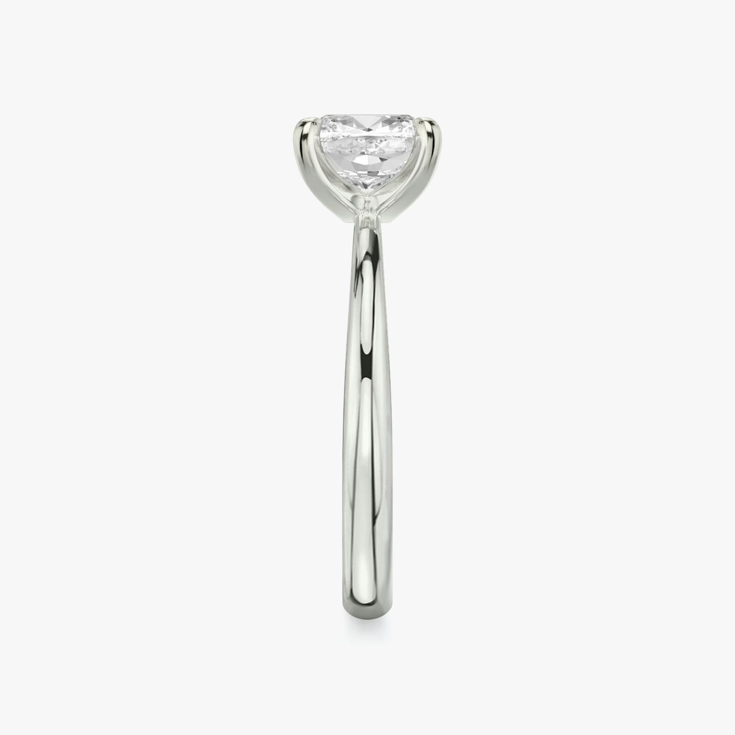 The Tapered Classic | Pavé Cushion | 18k | 18k White Gold | Band: Plain | Diamond orientation: vertical | Carat weight: See full inventory