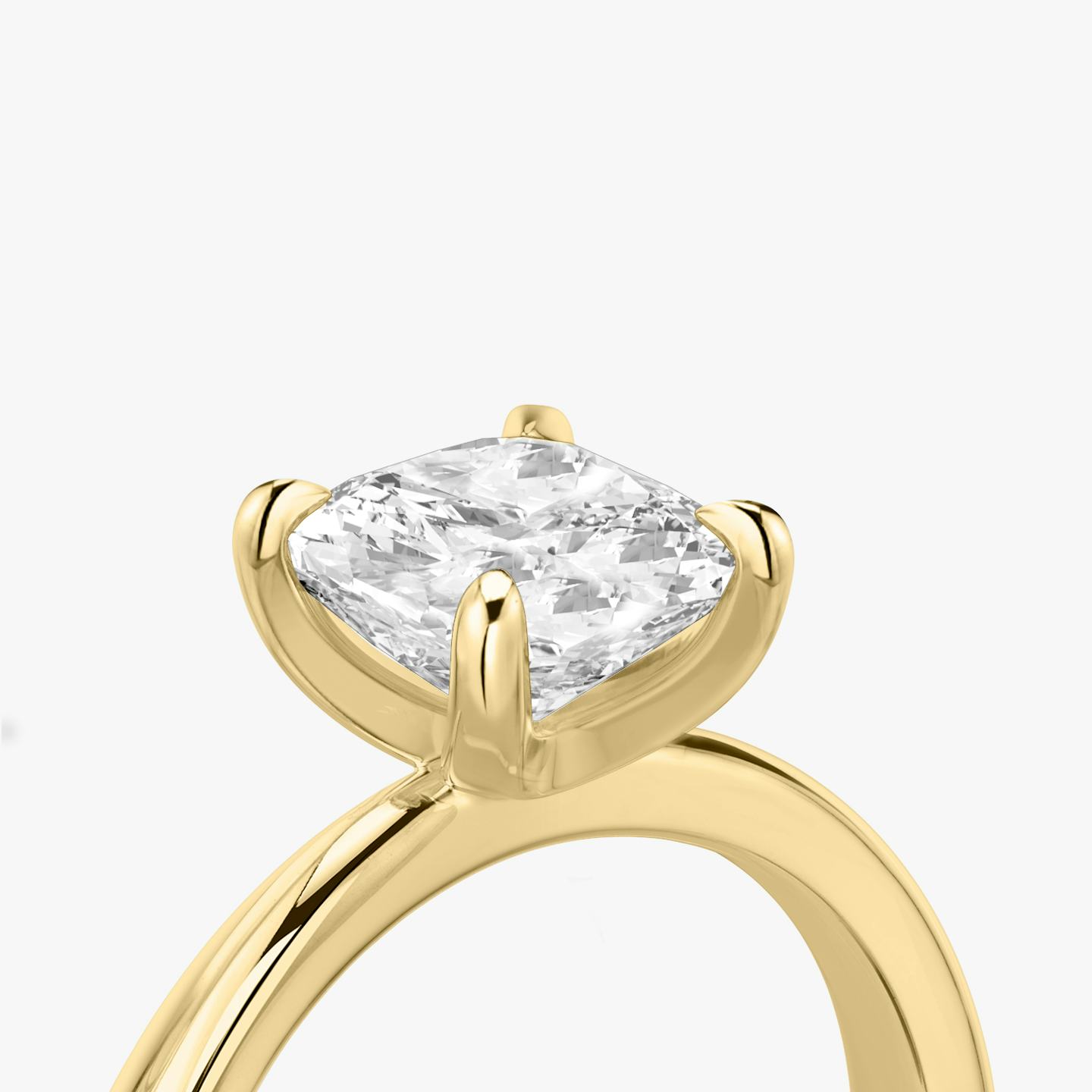 The Tapered Classic | Pavé Cushion | 18k | 18k Yellow Gold | Band: Plain | Diamond orientation: vertical | Carat weight: See full inventory
