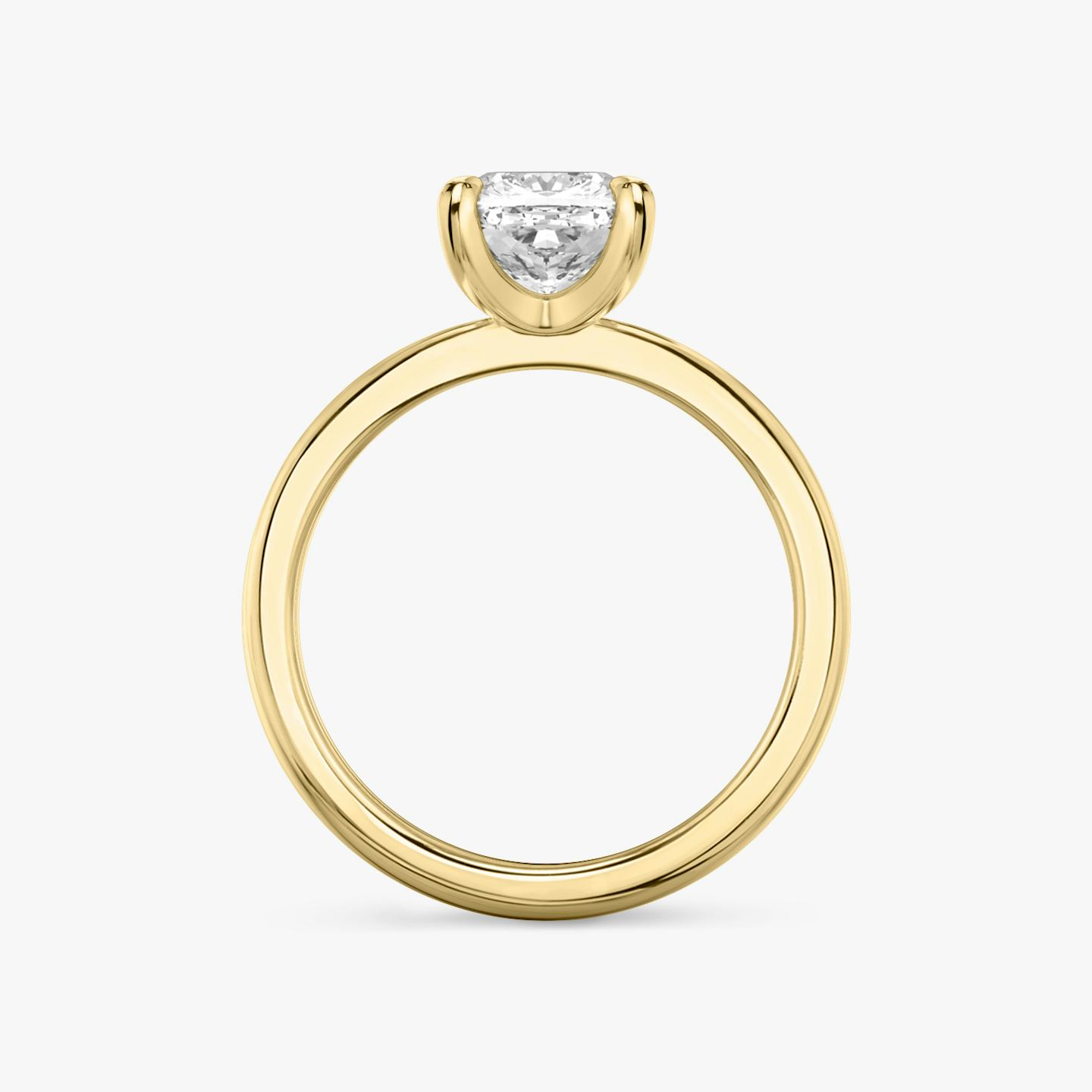 The Tapered Classic | Pavé Cushion | 18k | 18k Yellow Gold | Band: Plain | Diamond orientation: vertical | Carat weight: See full inventory