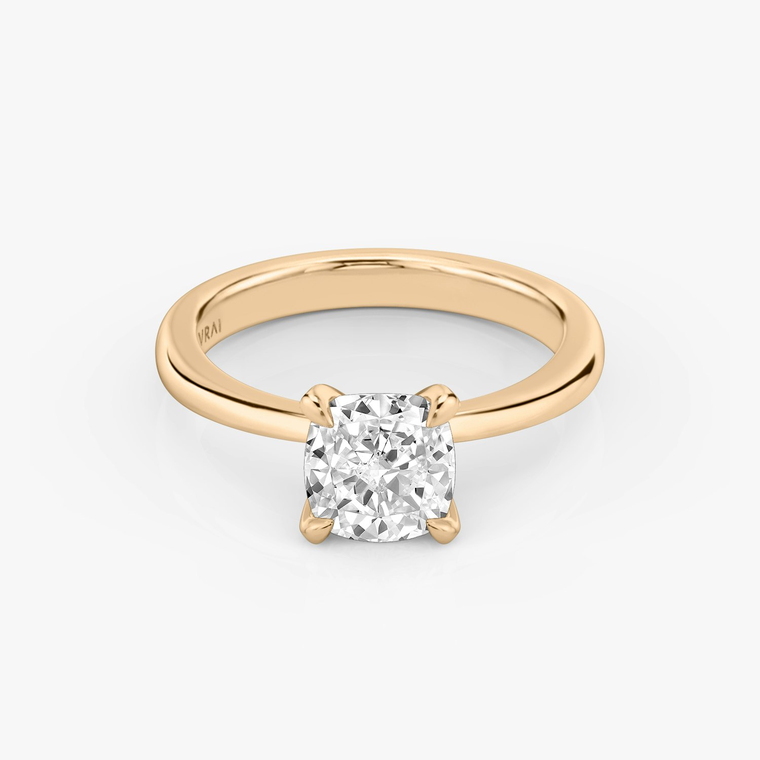 Tapered Classic Cushion Engagement Ring | 14k Rose Gold