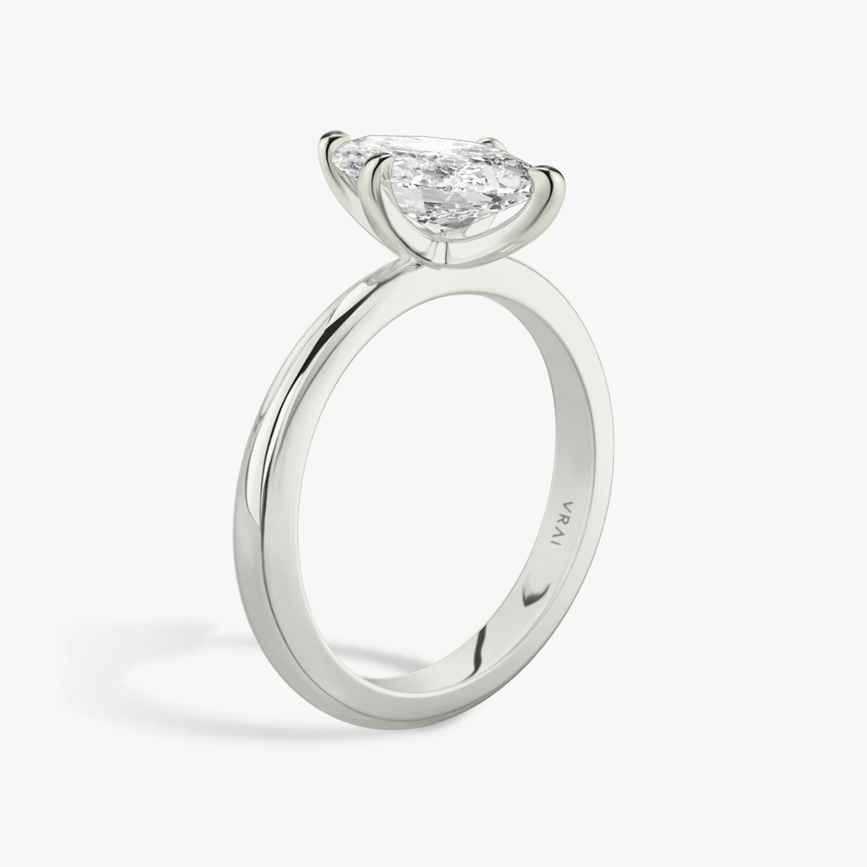 The Tapered Classic | Pavé Marquise | 18k | 18k White Gold | Band: Plain | Diamond orientation: vertical | Carat weight: See full inventory