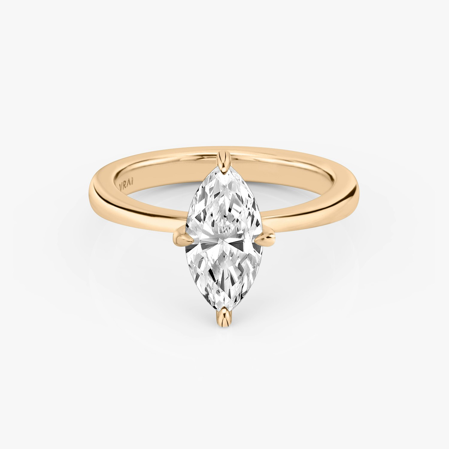 Tapered Classic Marquise Engagement Ring | 14k Rose Gold