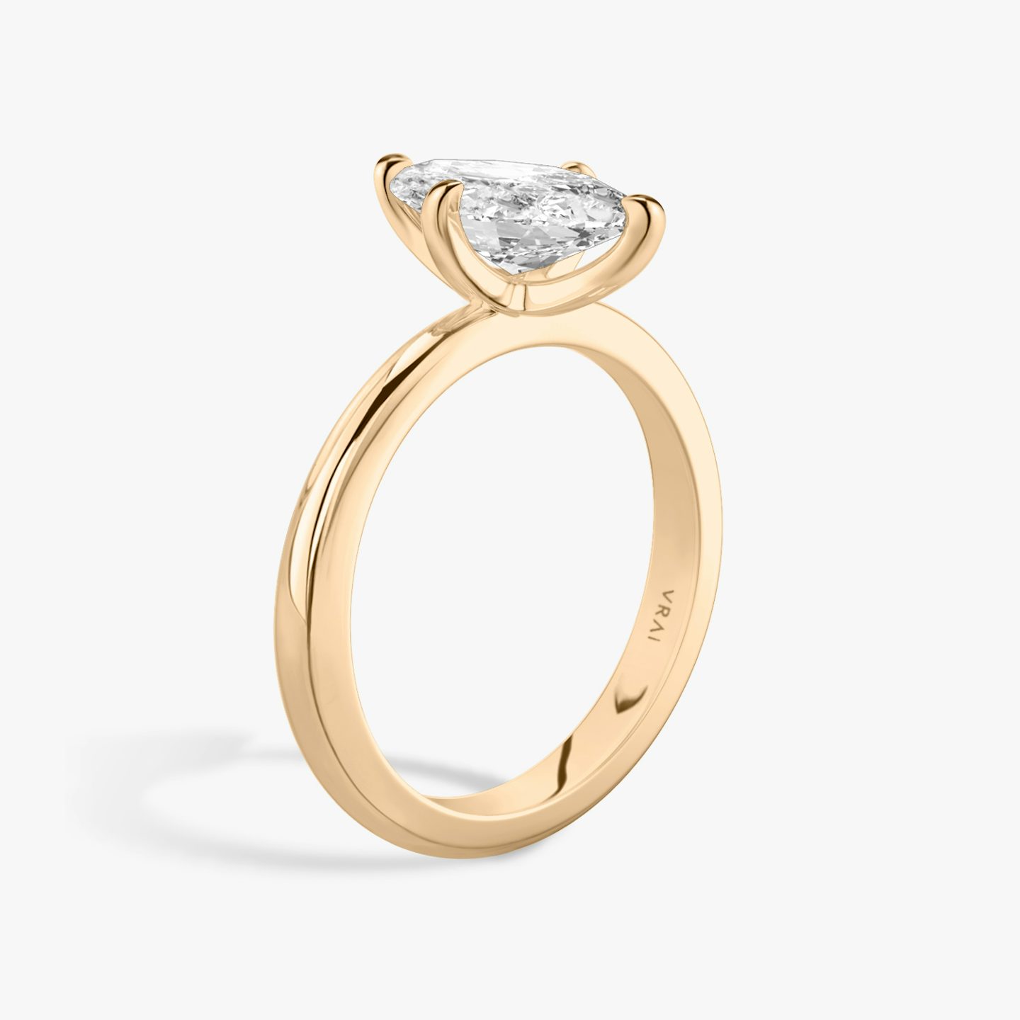The Tapered Classic | Pavé Marquise | 14k | 14k Rose Gold | Band: Plain | Diamond orientation: vertical | Carat weight: See full inventory