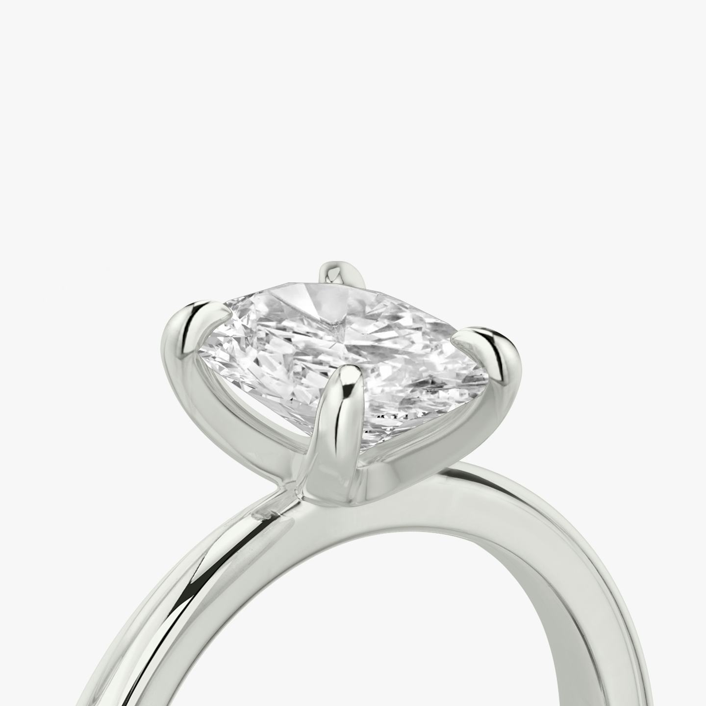 The Tapered Classic | Oval | 18k | 18k White Gold | Band: Plain | Diamond orientation: vertical | Carat weight: See full inventory