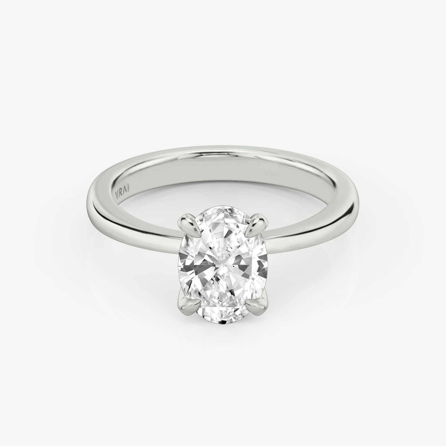 The Tapered Classic | Oval | Platinum | Band: Plain | Diamond orientation: vertical | Carat weight: See full inventory