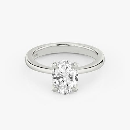 Tapered Classic Oval Engagement Ring