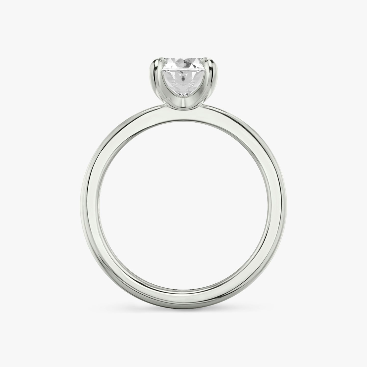 The Tapered Classic | Oval | 18k | 18k White Gold | Band: Plain | Diamond orientation: vertical | Carat weight: See full inventory