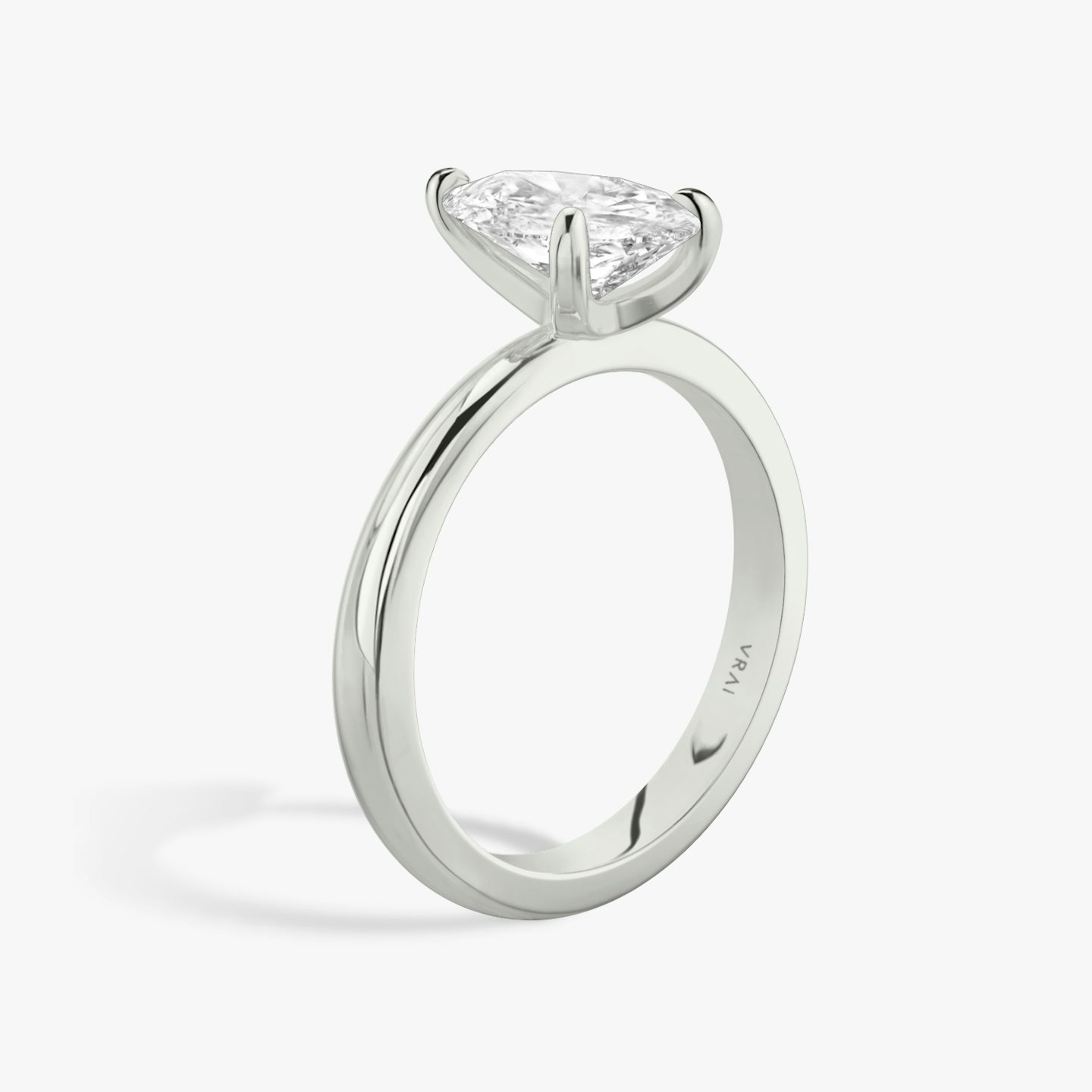The Tapered Classic | Pear | Platinum | Band: Plain | Diamond orientation: vertical | Carat weight: See full inventory
