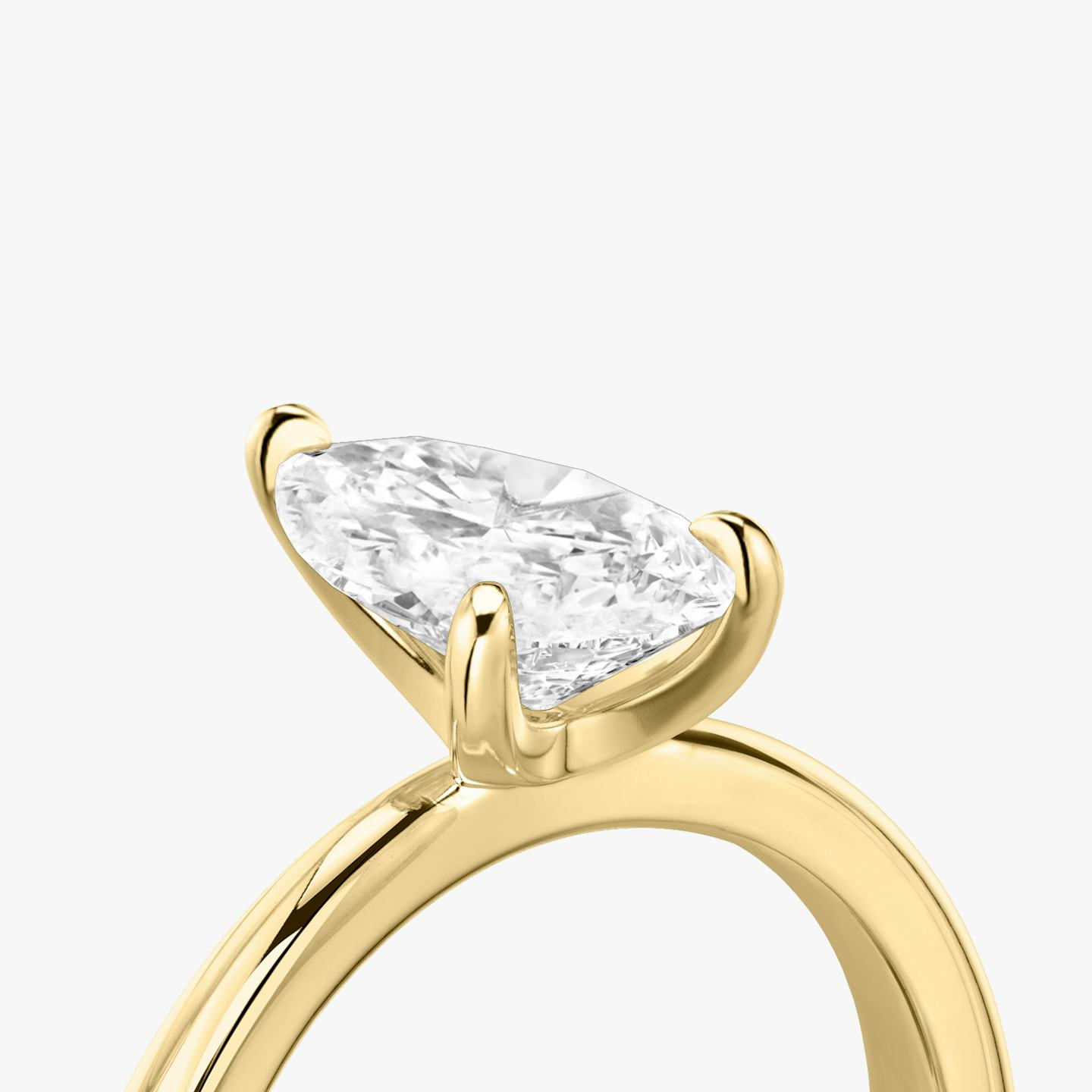 The Tapered Classic | Pear | 18k | 18k Yellow Gold | Band: Plain | Diamond orientation: vertical | Carat weight: See full inventory