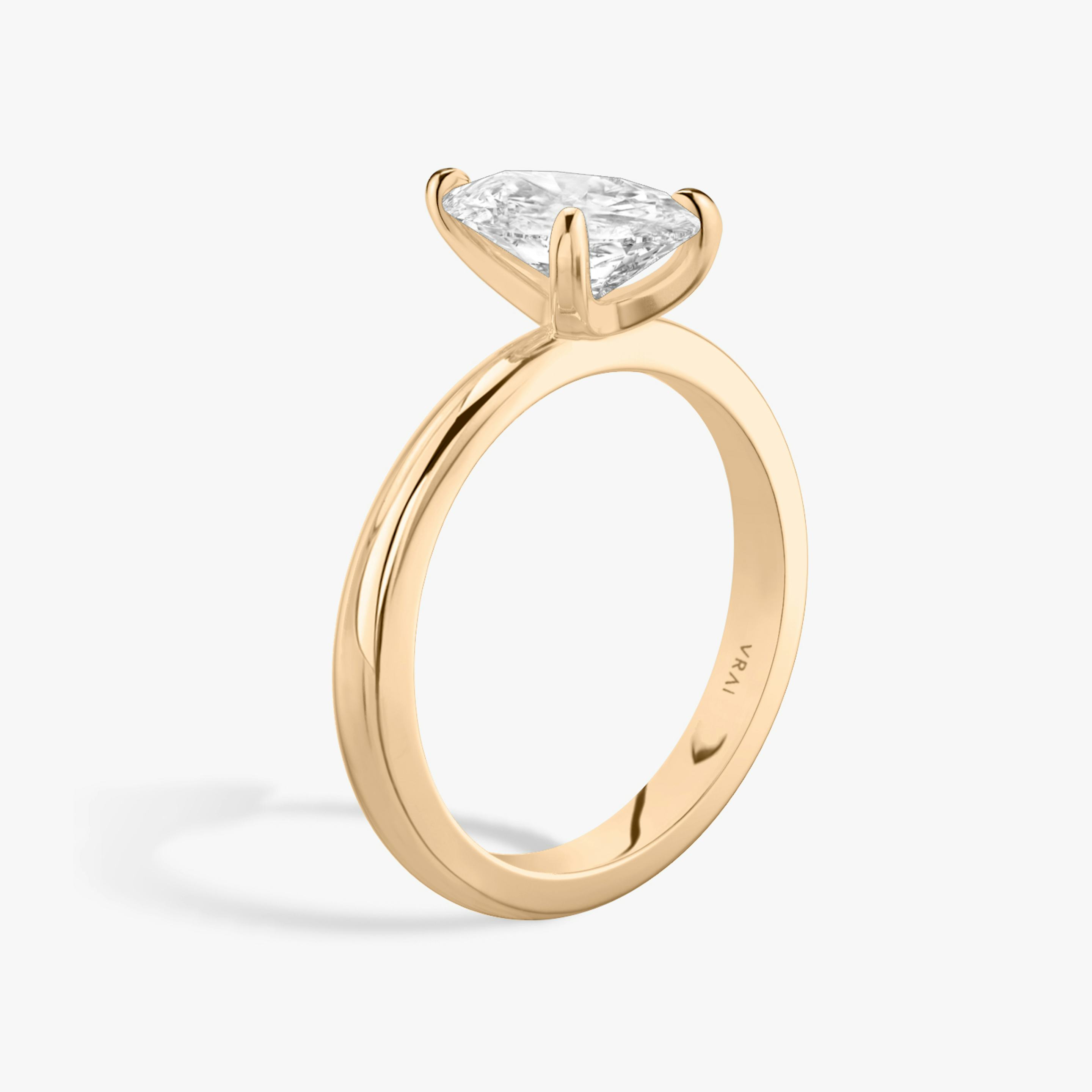 The Tapered Classic | Pear | 14k | 14k Rose Gold | Band: Plain | Diamond orientation: vertical | Carat weight: See full inventory