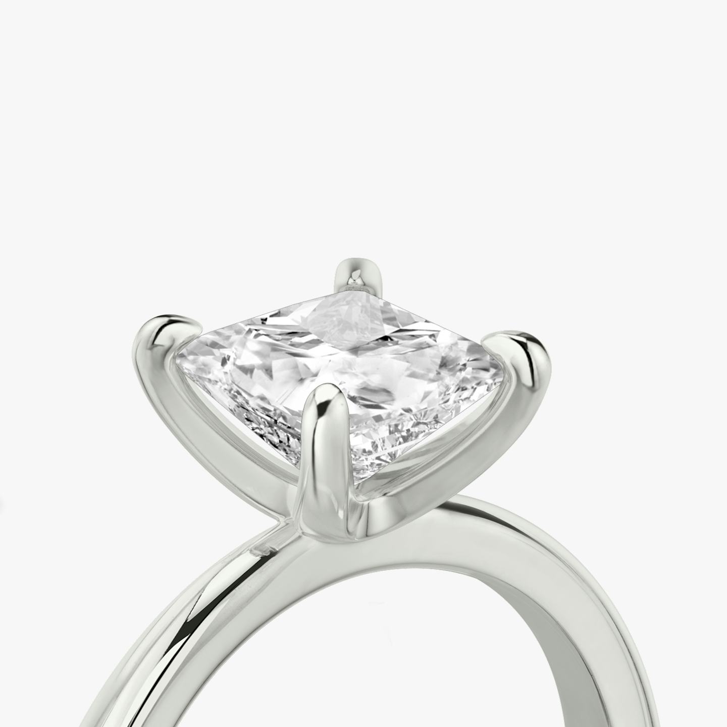 The Tapered Classic | Princess | 18k | 18k White Gold | Band: Plain | Diamond orientation: vertical | Carat weight: See full inventory