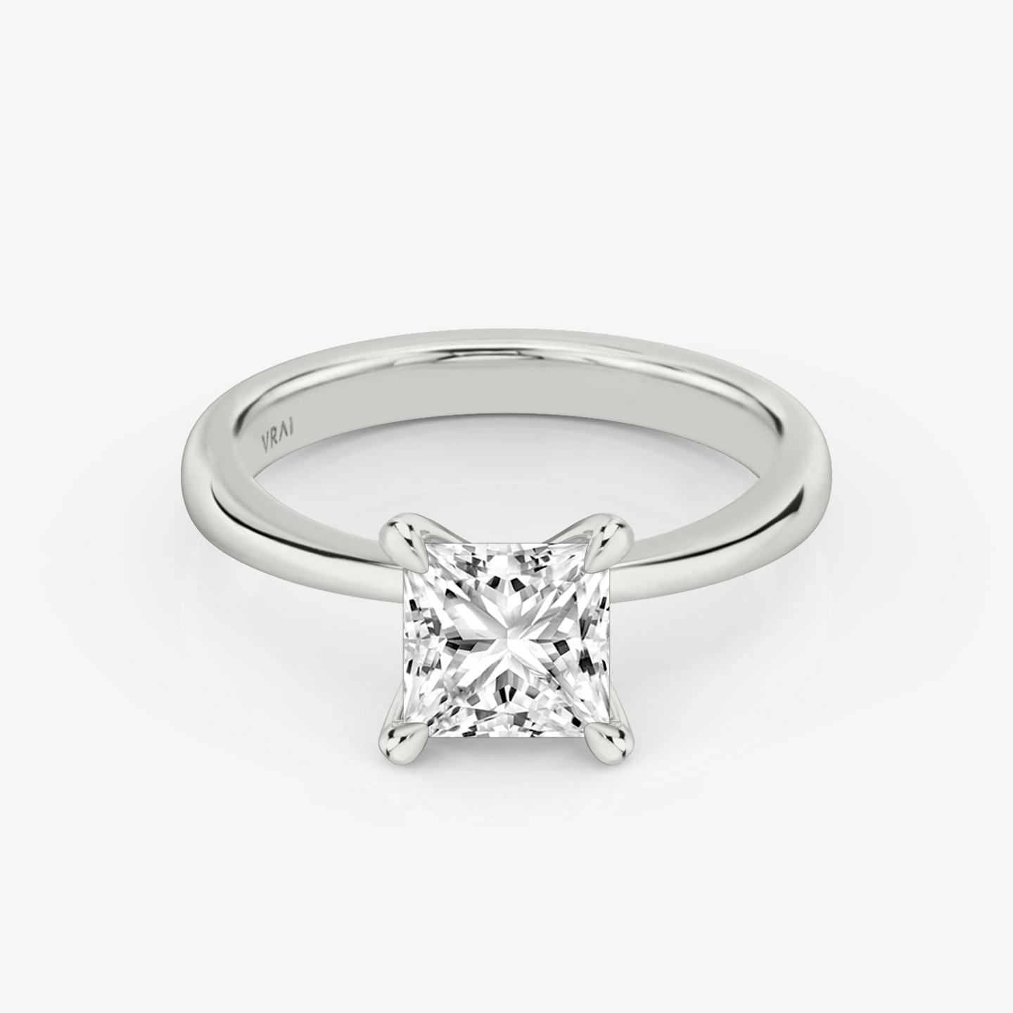 The Tapered Classic | Princess | Platinum | Band: Plain | Diamond orientation: vertical | Carat weight: See full inventory