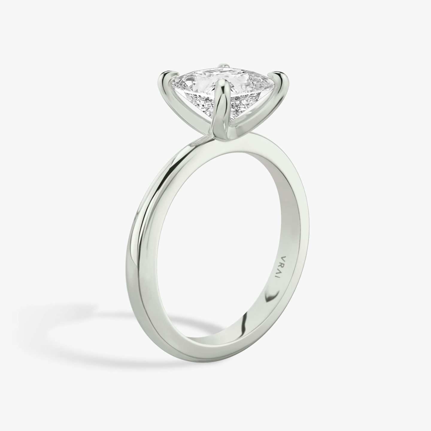 The Tapered Classic | Princess | 18k | 18k White Gold | Band: Plain | Diamond orientation: vertical | Carat weight: See full inventory