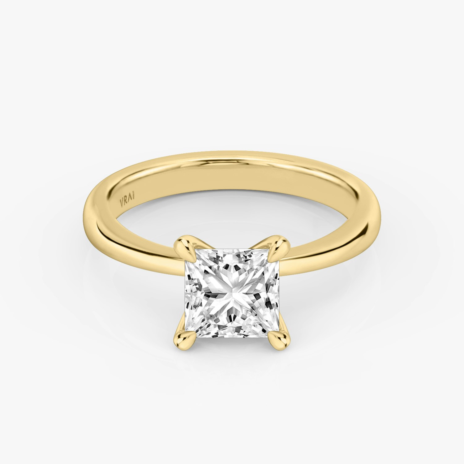 Tapered Classic Princess Engagement Ring | 18k Yellow Gold