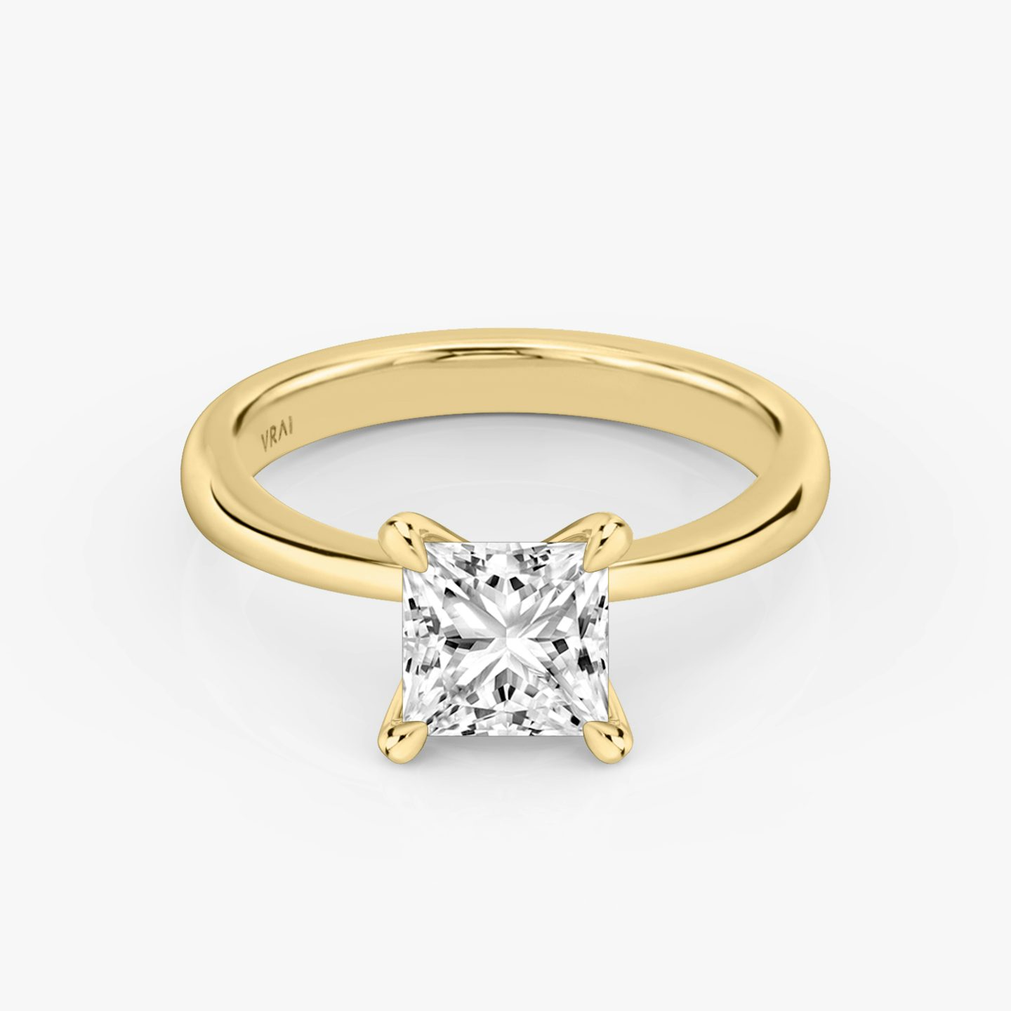 The Tapered Classic | princess | 18k | yellow-gold | bandAccent: plain | diamondOrientation: vertical | caratWeight: other