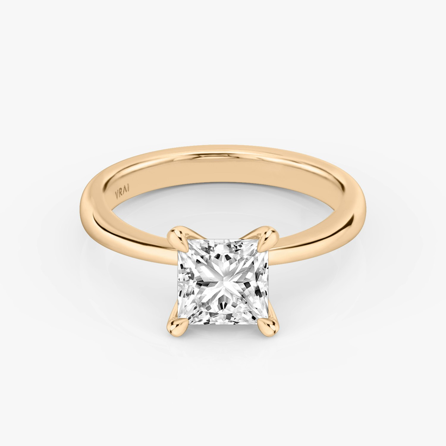 Tapered Classic Princess Engagement Ring | 14k Rose Gold