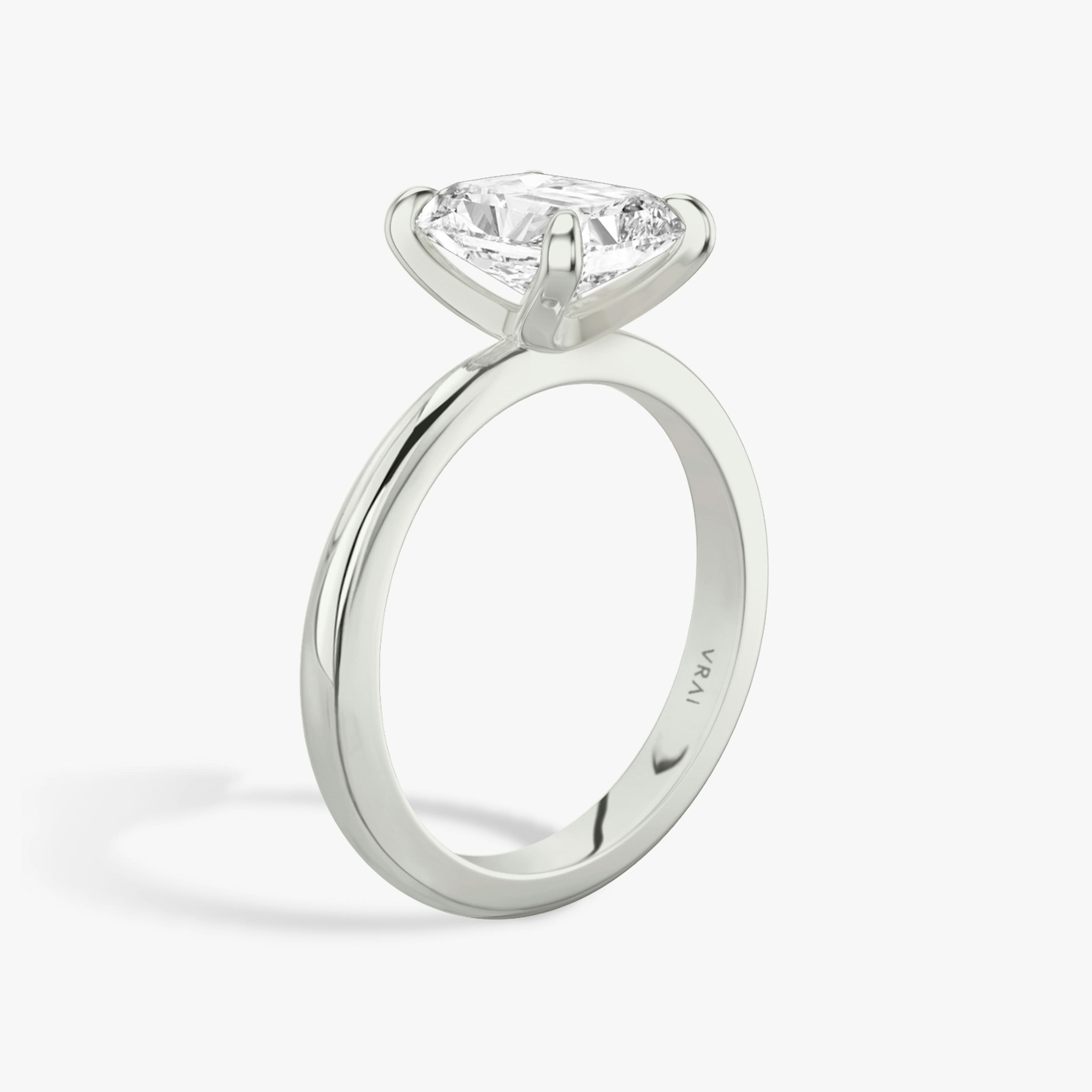The Tapered Classic | Radiant | Platinum | Band: Plain | Diamond orientation: vertical | Carat weight: See full inventory