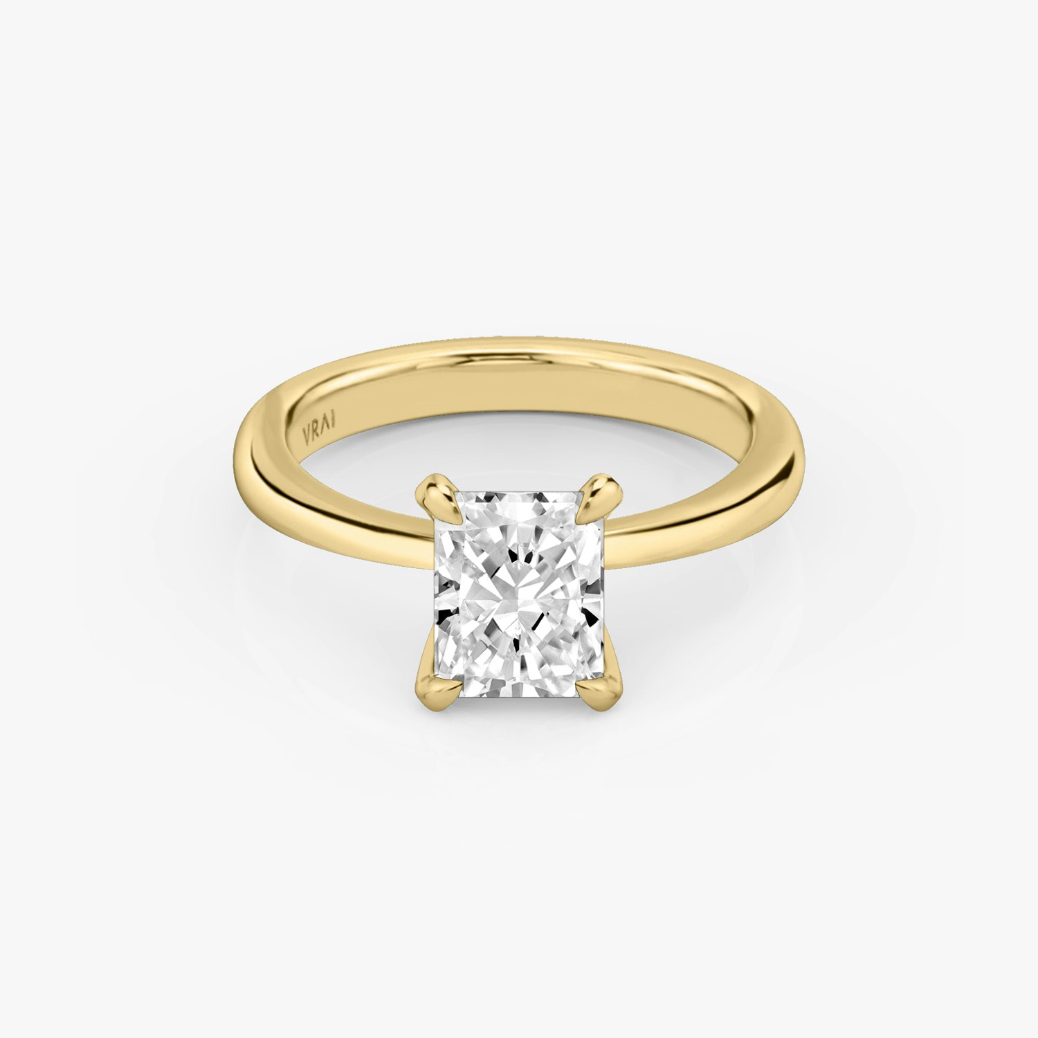Tapered Classic Radiant Engagement Ring | 18k Yellow Gold