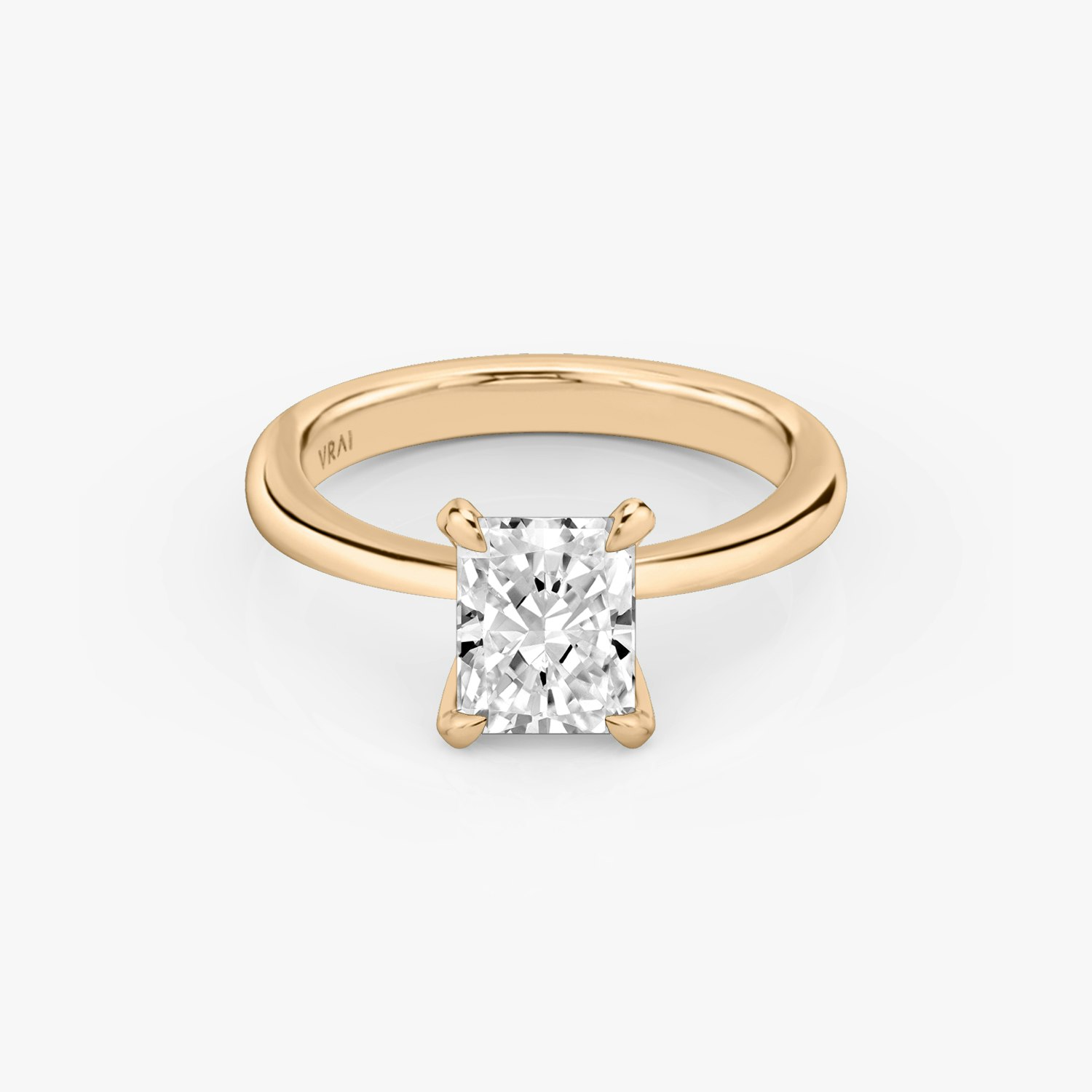 Tapered Classic Radiant Engagement Ring | 14k Rose Gold