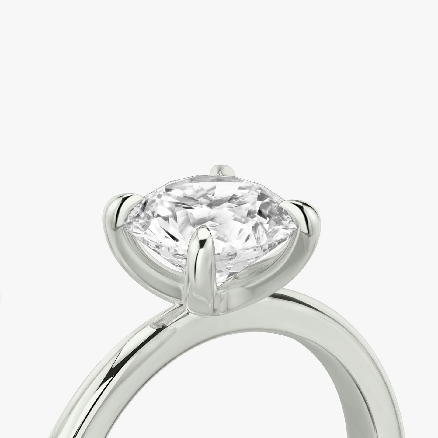 The Tapered Classic | Round Brilliant | 18k | 18k White Gold | Band: Plain | Carat weight: 2 | Diamond orientation: vertical