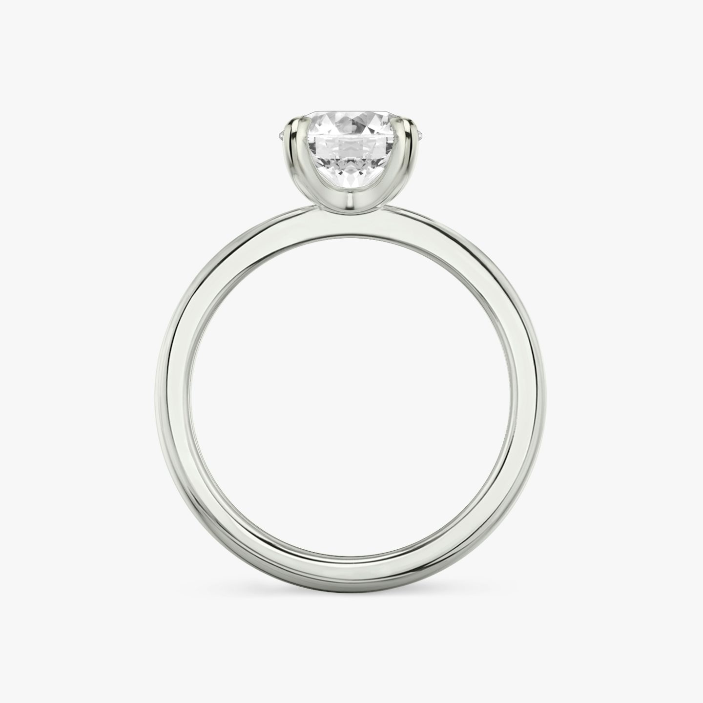 The Tapered Classic | Round Brilliant | 18k | 18k White Gold | Band: Plain | Carat weight: 1½ | Diamond orientation: vertical