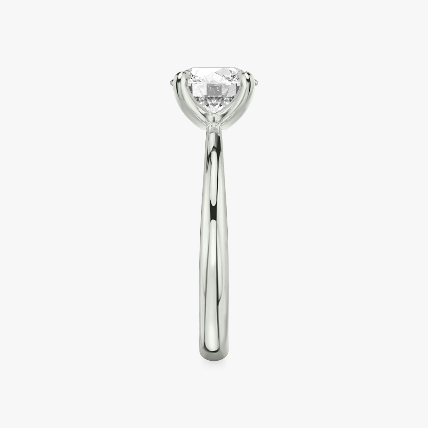 The Tapered Classic | Round Brilliant | 18k | 18k White Gold | Band: Plain | Carat weight: 1½ | Diamond orientation: vertical