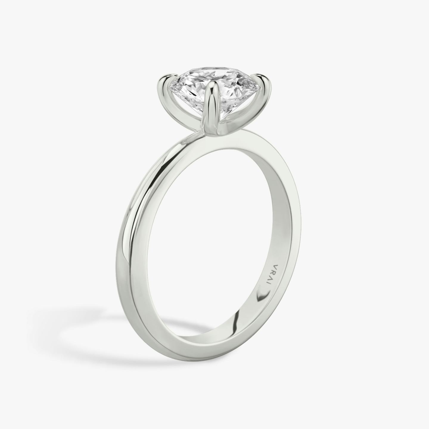 The Tapered Classic | Round Brilliant | 18k | 18k White Gold | Band: Plain | Carat weight: 1 | Diamond orientation: vertical