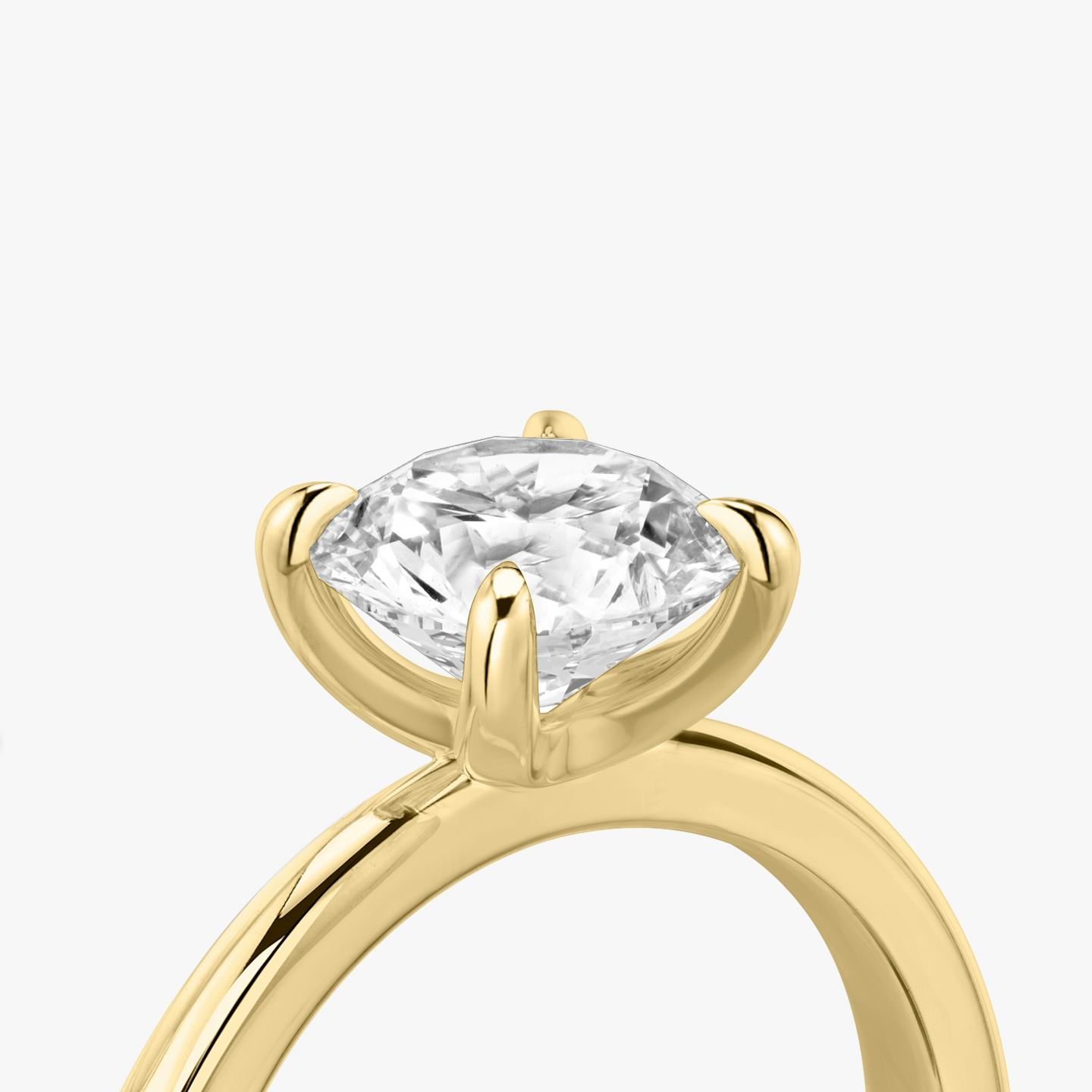 The Tapered Classic | Round Brilliant | 18k | 18k Yellow Gold | Band: Plain | Carat weight: 1½ | Diamond orientation: vertical