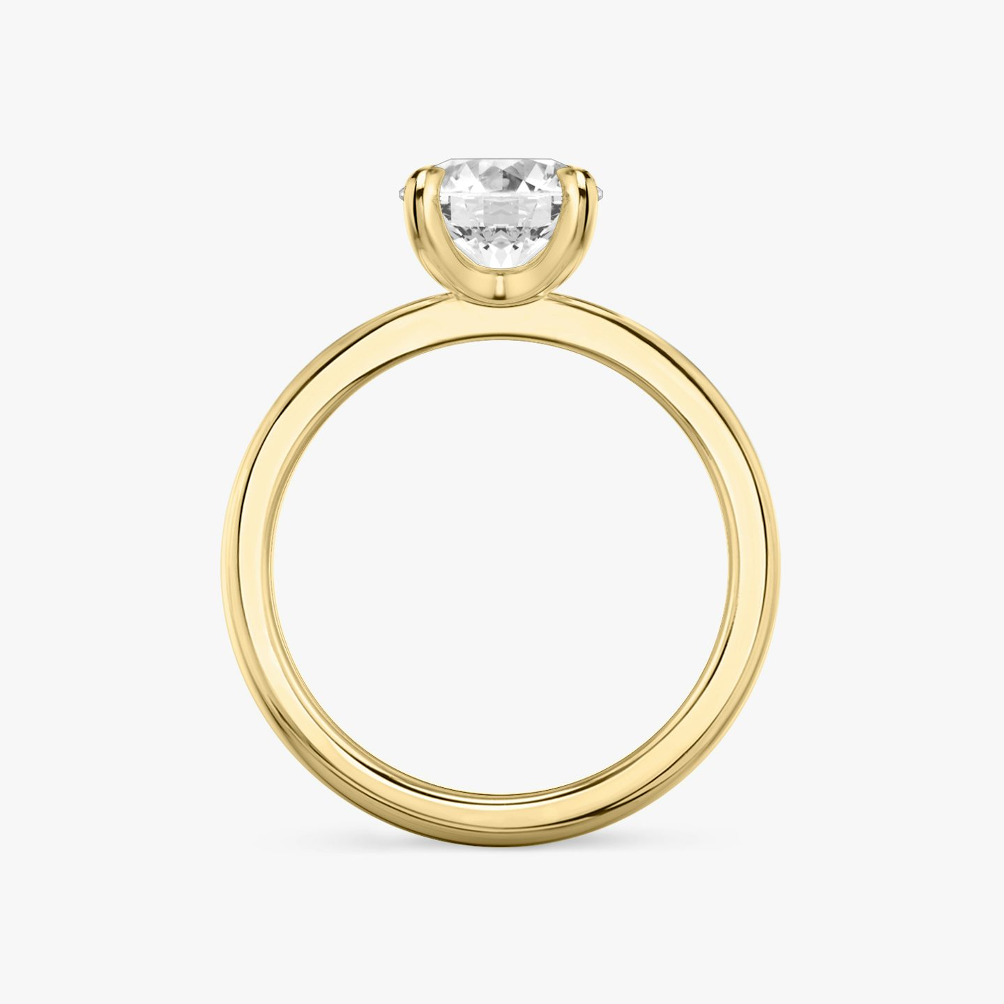 The Tapered Classic | Round Brilliant | 18k | 18k Yellow Gold | Band: Plain | Carat weight: See full inventory | Diamond orientation: vertical