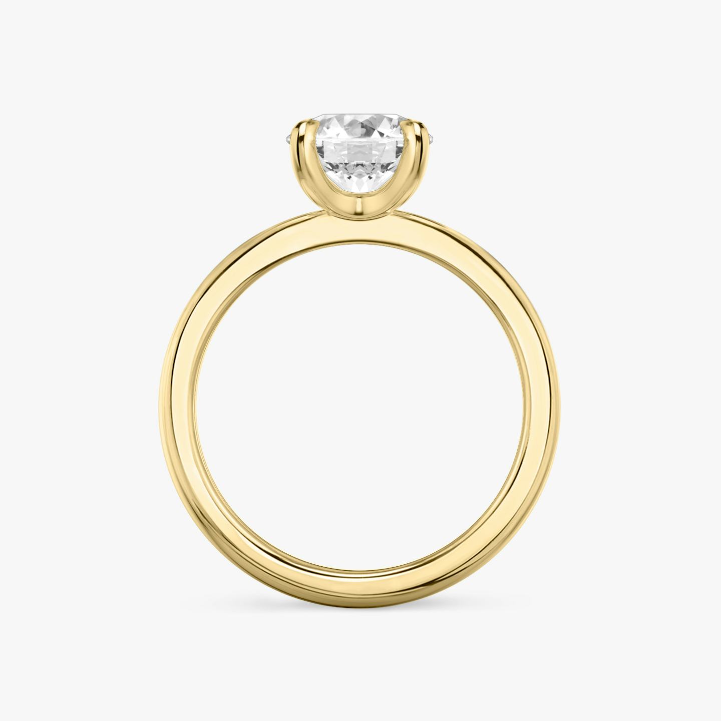 The Tapered Classic | Round Brilliant | 18k | 18k Yellow Gold | Band: Plain | Carat weight: 1 | Diamond orientation: vertical