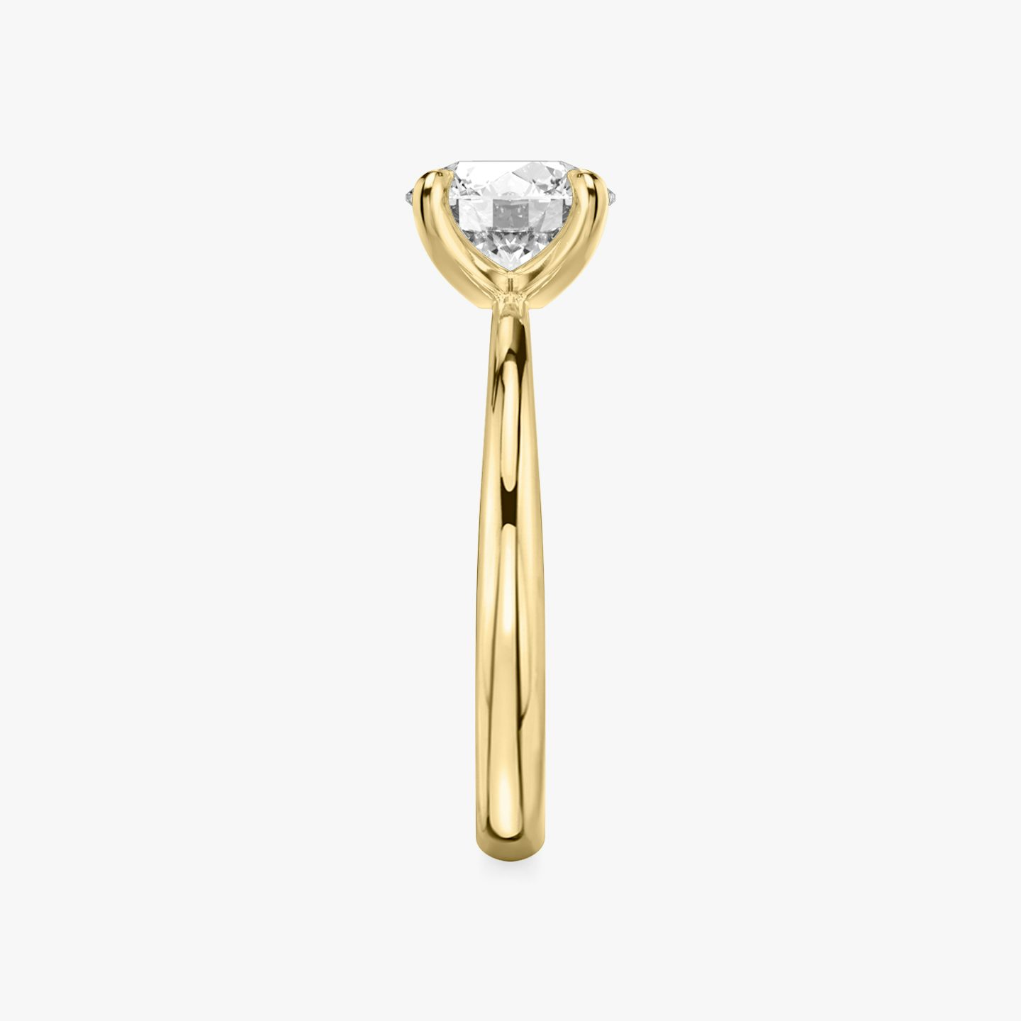 The Tapered Classic | Round Brilliant | 18k | 18k Yellow Gold | Band: Plain | Carat weight: 2 | Diamond orientation: vertical