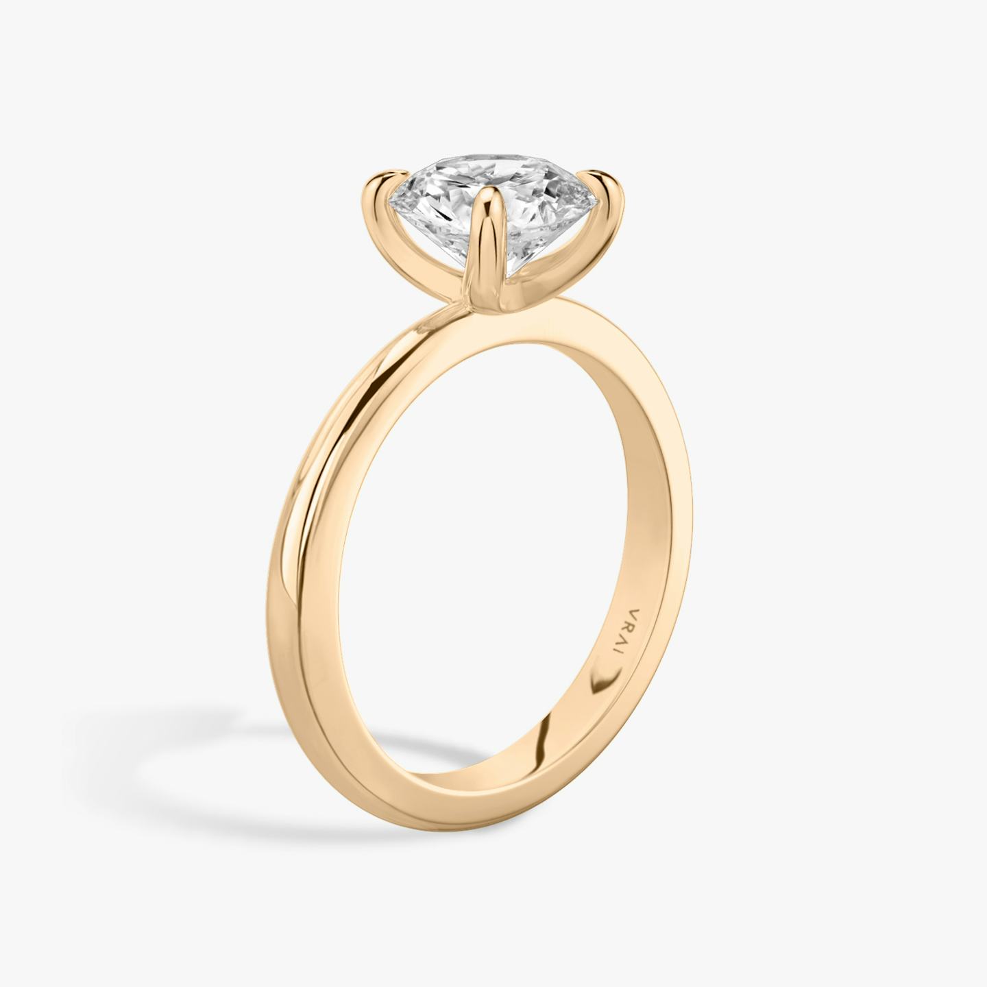 The Tapered Classic | Round Brilliant | 14k | 14k Rose Gold | Band: Plain | Carat weight: 2 | Diamond orientation: vertical