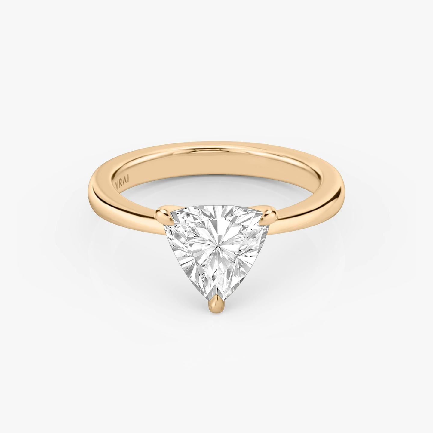 The Tapered Classic | Trillion | 14k | 14k Rose Gold | Band: Plain | Diamond orientation: vertical | Carat weight: See full inventory