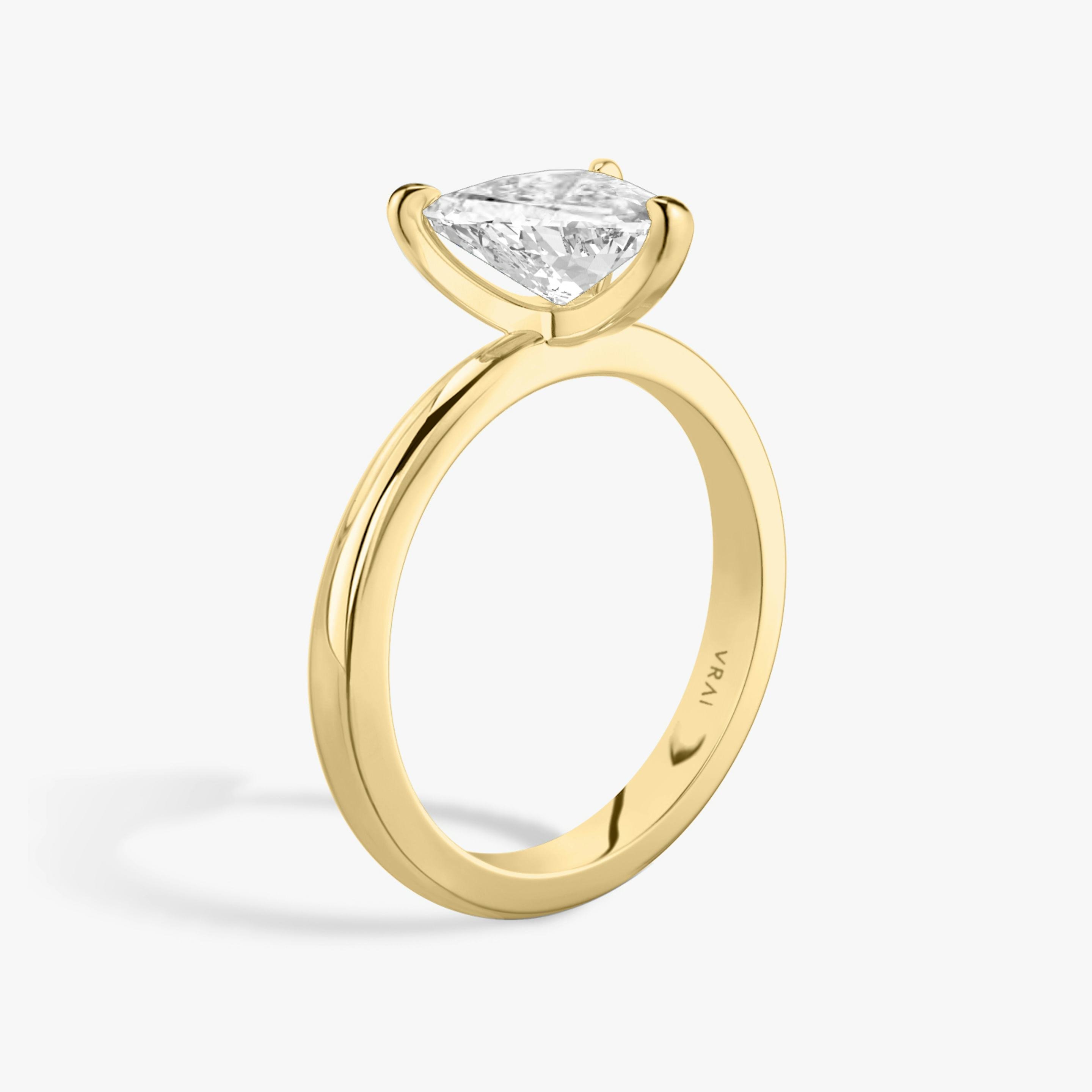The Tapered Classic | Trillion | 18k | 18k Yellow Gold | Band: Plain | Diamond orientation: vertical | Carat weight: See full inventory