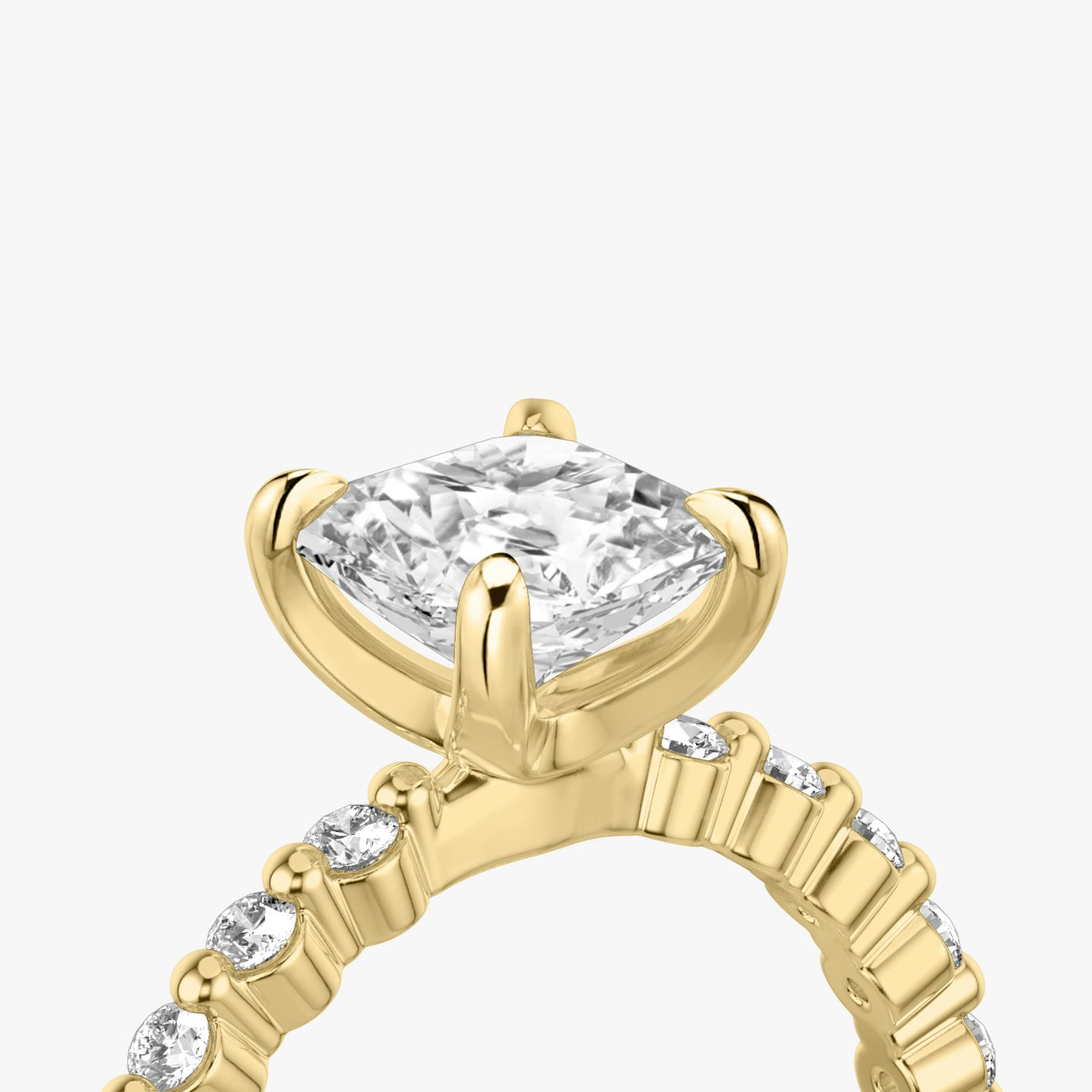 Bague de fiançailles Single Shared Prong | Asscher | 18k | Or jaune 18 carats | Anneau: Original | Orientation du diamant: vertical | Poids en carats: Voir le stock total