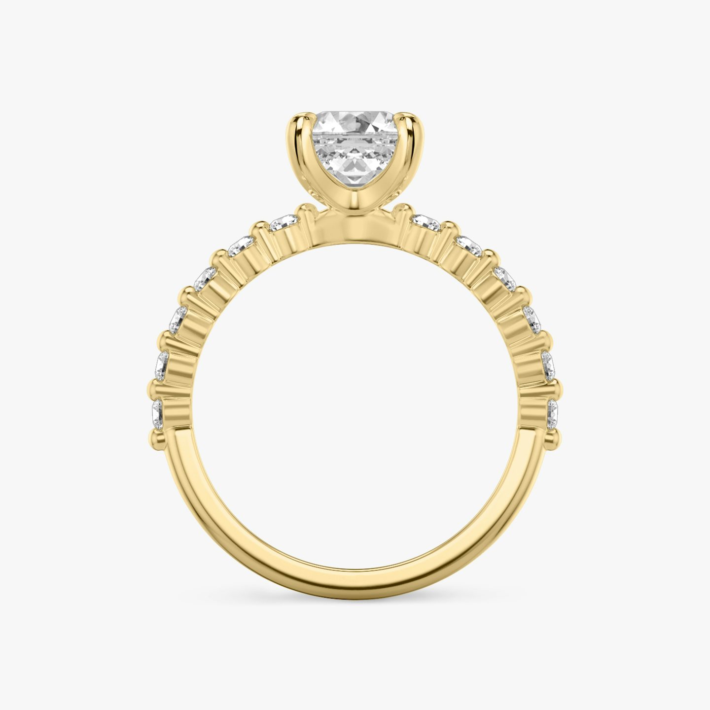 Single Shared Prong | Asscher | 18k | 18k Gelbgold | Ring: Schlicht | Ring: Original | Diamantausrichtung: vertical | Karatgewicht: Gesamtbestand ansehen