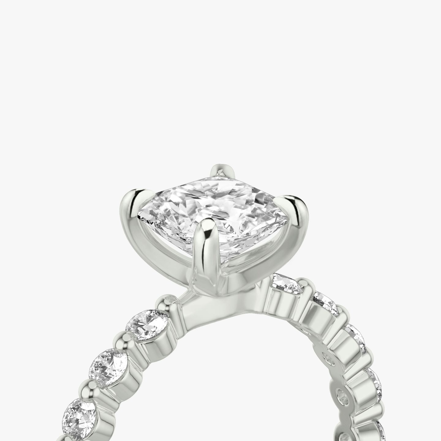 The Single Shared Prong | Asscher | 18k | 18k White Gold | Band: Large | Diamond orientation: vertical | Carat weight: See full inventory