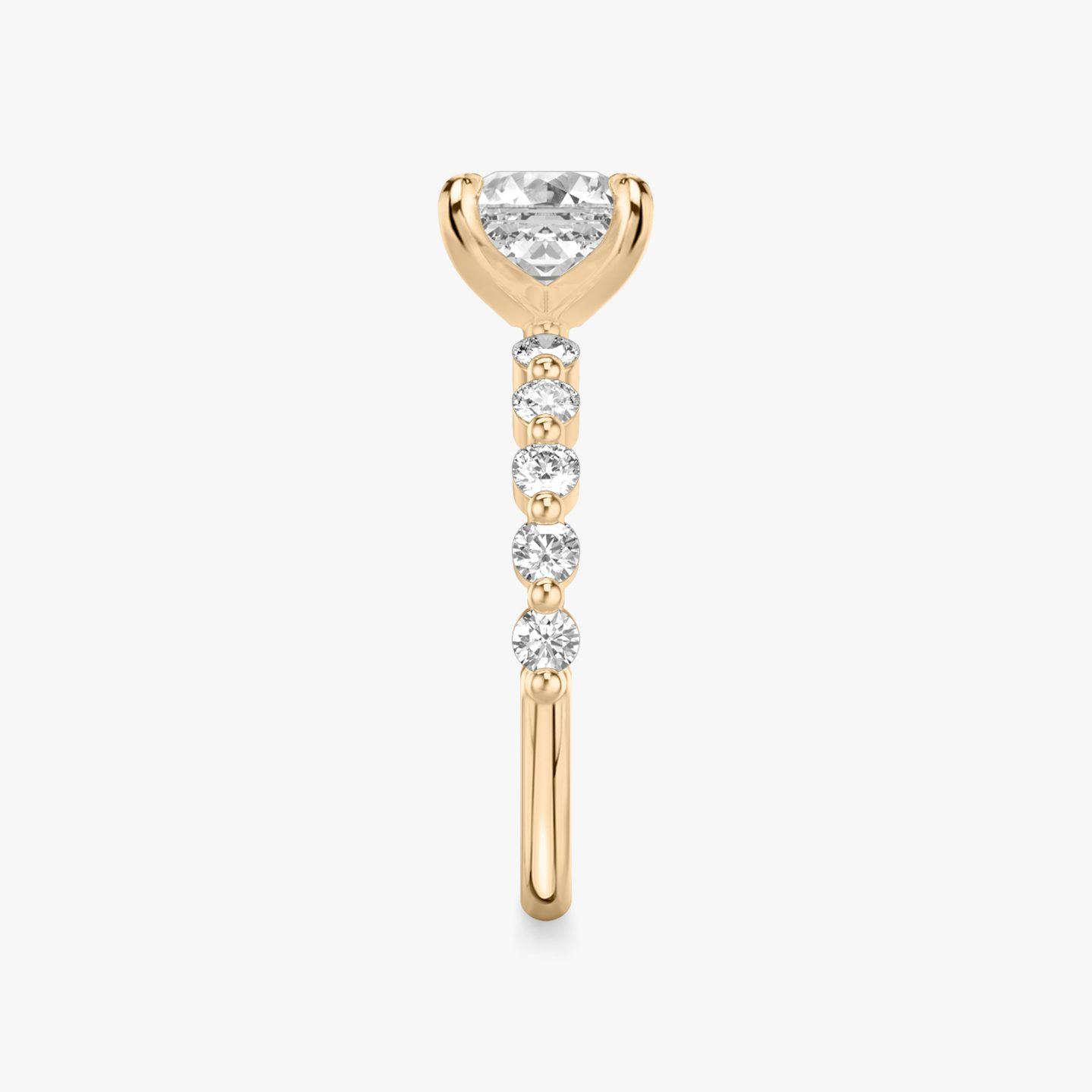 The Single Shared Prong | Asscher | 14k | 14k Rose Gold | Band: Plain | Band: Large | Diamond orientation: vertical | Carat weight: See full inventory