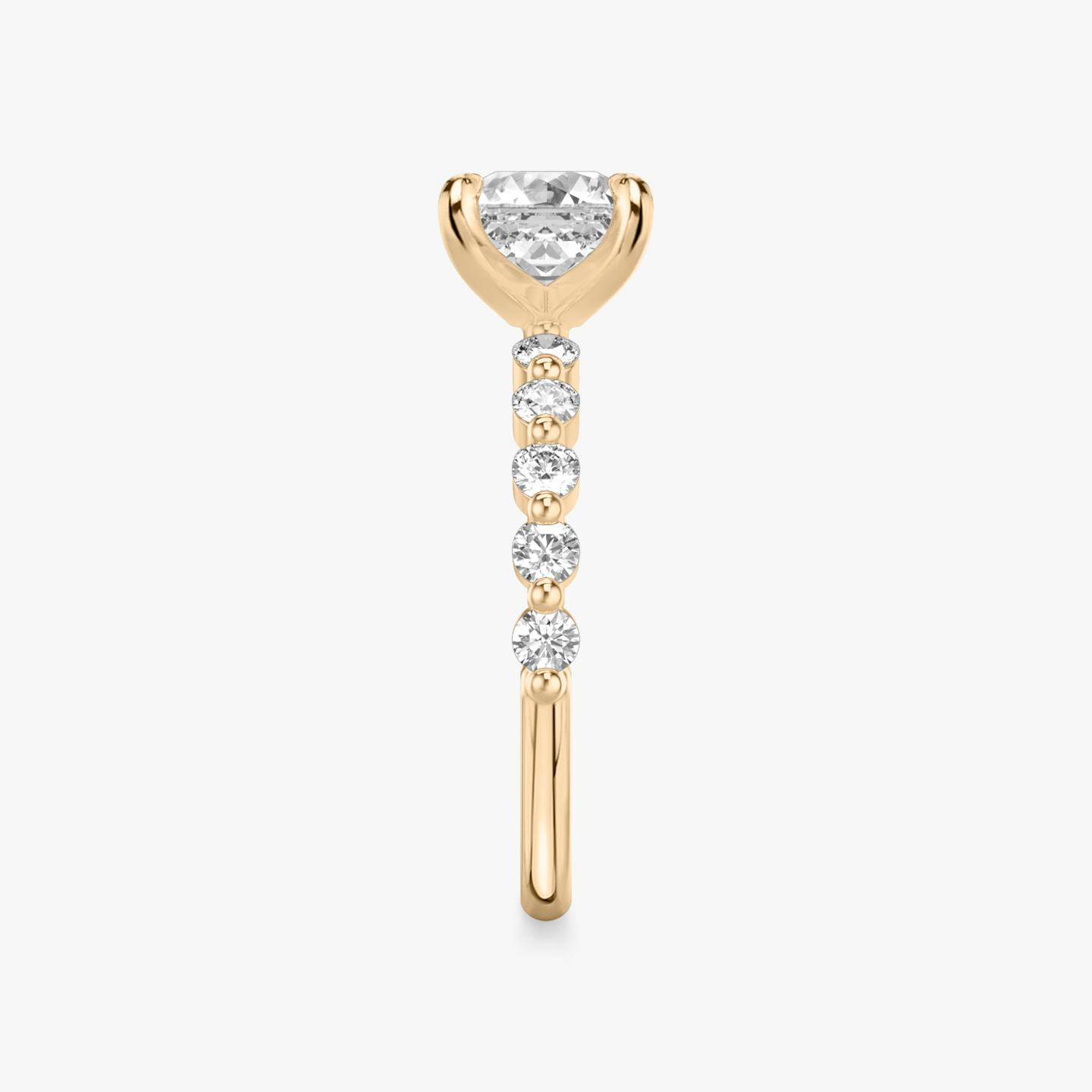 The Single Shared Prong | Asscher | 14k | 14k Rose Gold | Band: Large | Diamond orientation: vertical | Carat weight: See full inventory