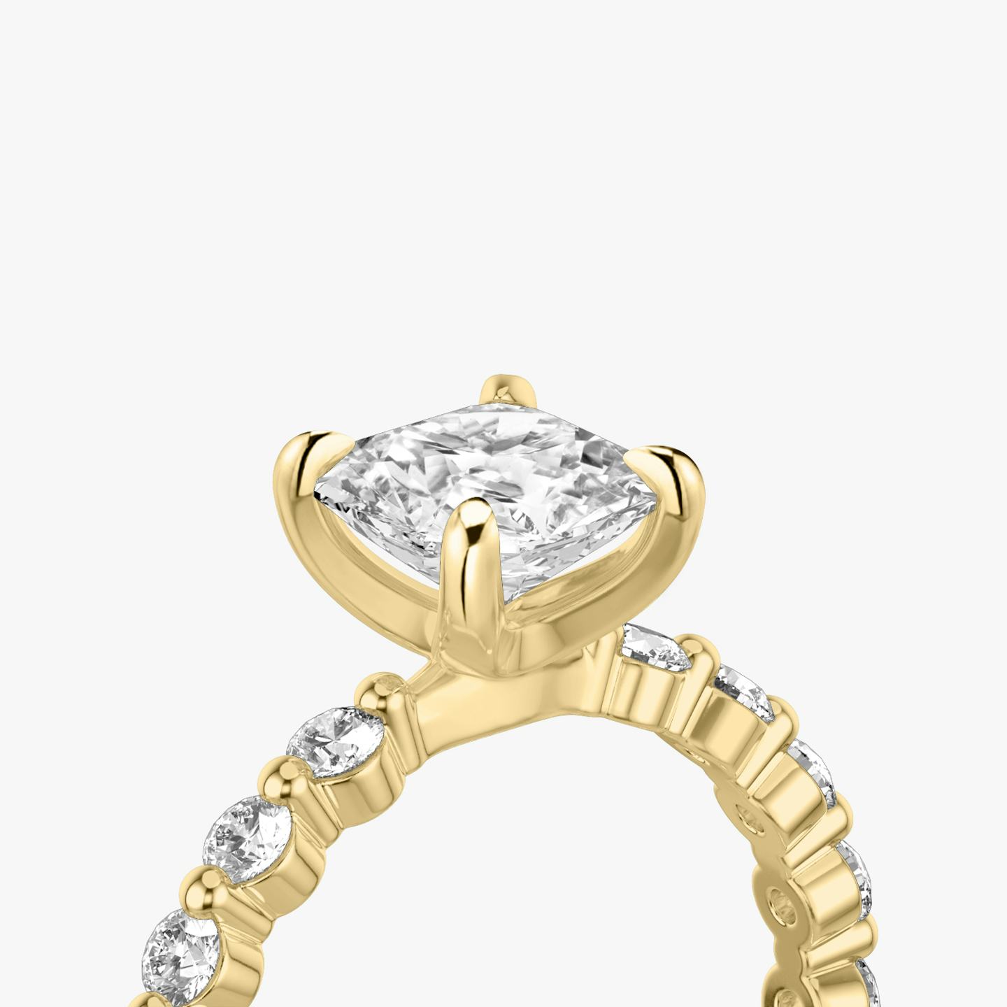 The Single Shared Prong | Asscher | 18k | 18k Yellow Gold | Band: Large | Diamond orientation: vertical | Carat weight: See full inventory