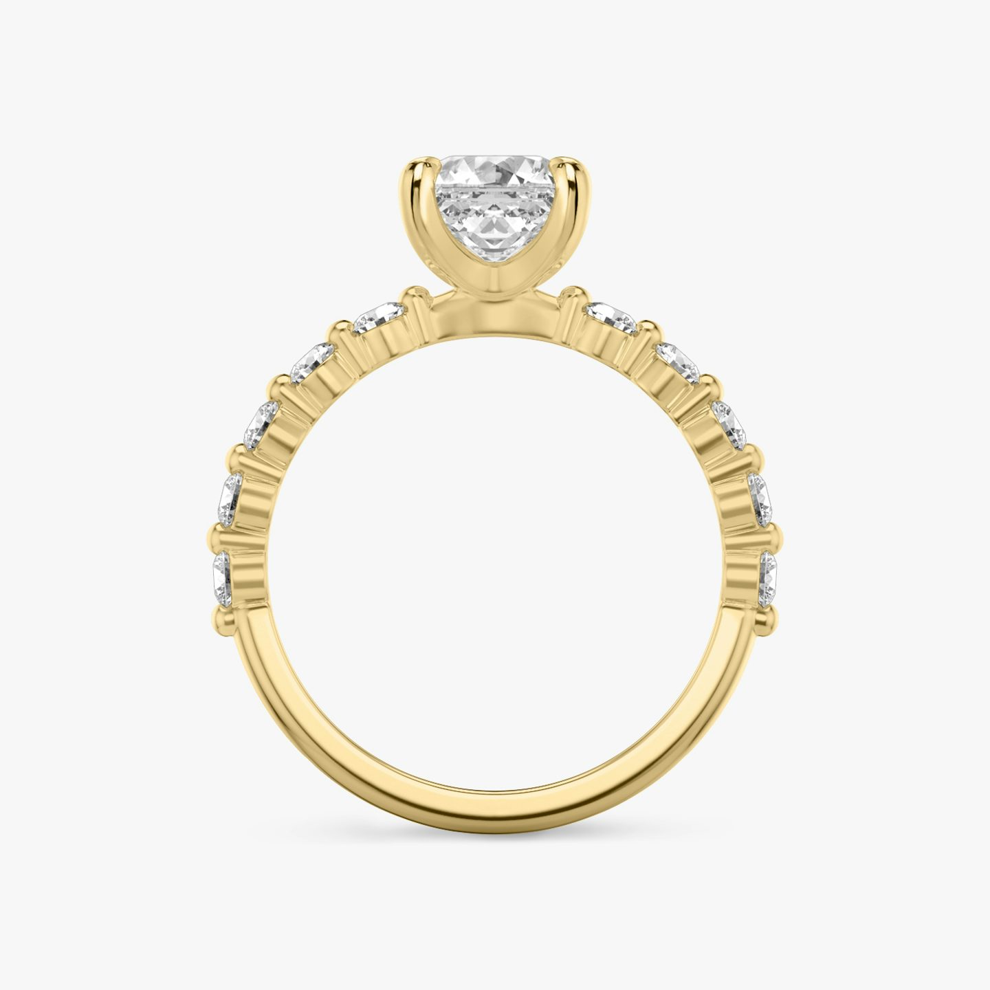 Single Shared Prong | Asscher | 18k | 18k Gelbgold | Ring: Schlicht | Ring: Large | Diamantausrichtung: vertical | Karatgewicht: Gesamtbestand ansehen