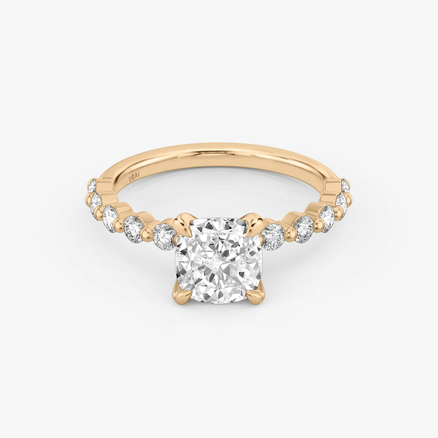 The Single Shared Prong Cushion Engagement Ring | 14k Rose Gold