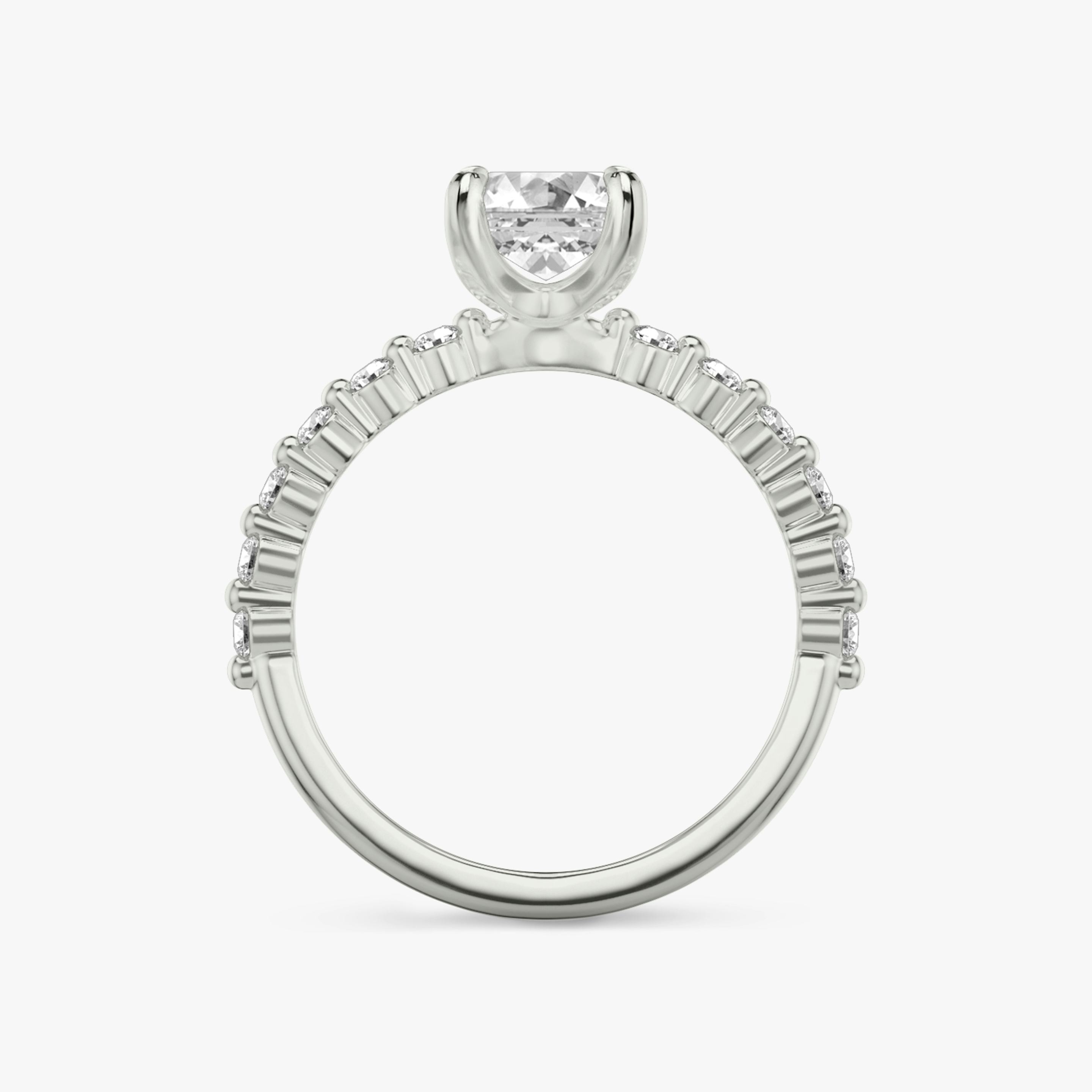 The Single Shared Prong | Emerald | Platinum | Band: Original | Diamond orientation: vertical | Carat weight: See full inventory
