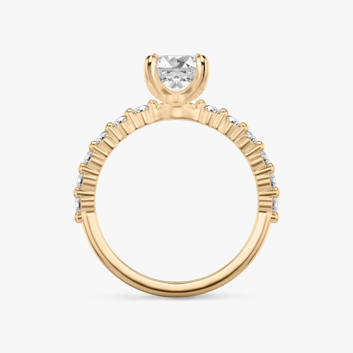The Single Shared Prong | Emerald | 14k | 14k Rose Gold | Band: Original | Diamond orientation: vertical | Carat weight: See full inventory