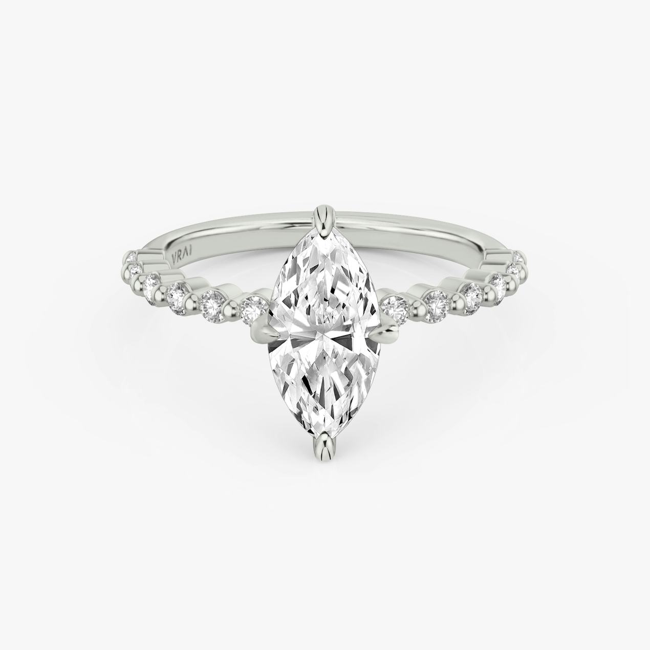 The Single Shared Prong Marquise Ring