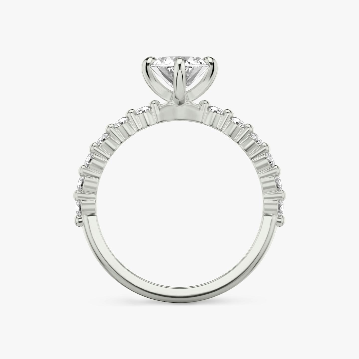 The Single Shared Prong | Pavé Marquise | Platinum | Band: Original | Diamond orientation: vertical | Carat weight: See full inventory