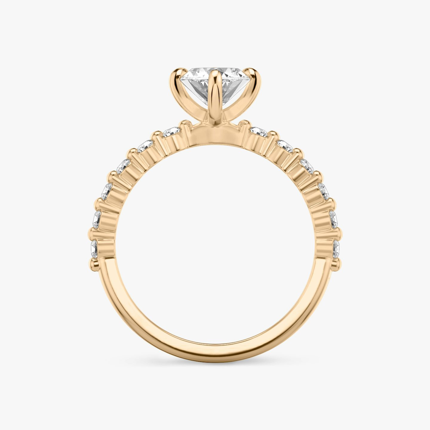 The Single Shared Prong | Pavé Marquise | 14k | 14k Rose Gold | Band: Original | Diamond orientation: vertical | Carat weight: See full inventory
