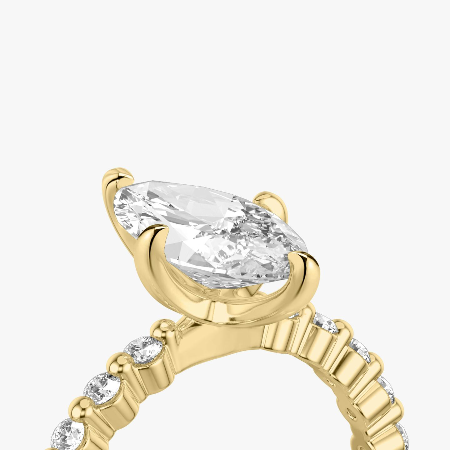 The Single Shared Prong | Pavé Marquise | 18k | 18k Yellow Gold | Band: Original | Diamond orientation: vertical | Carat weight: See full inventory